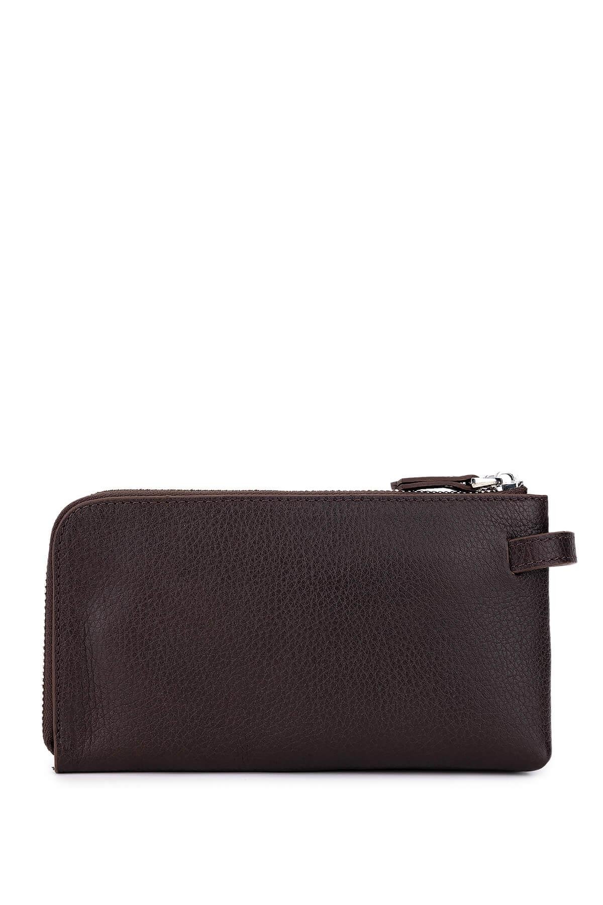 Tamer Tanca Erkek Hakiki Deri Kahverengi El Çantası