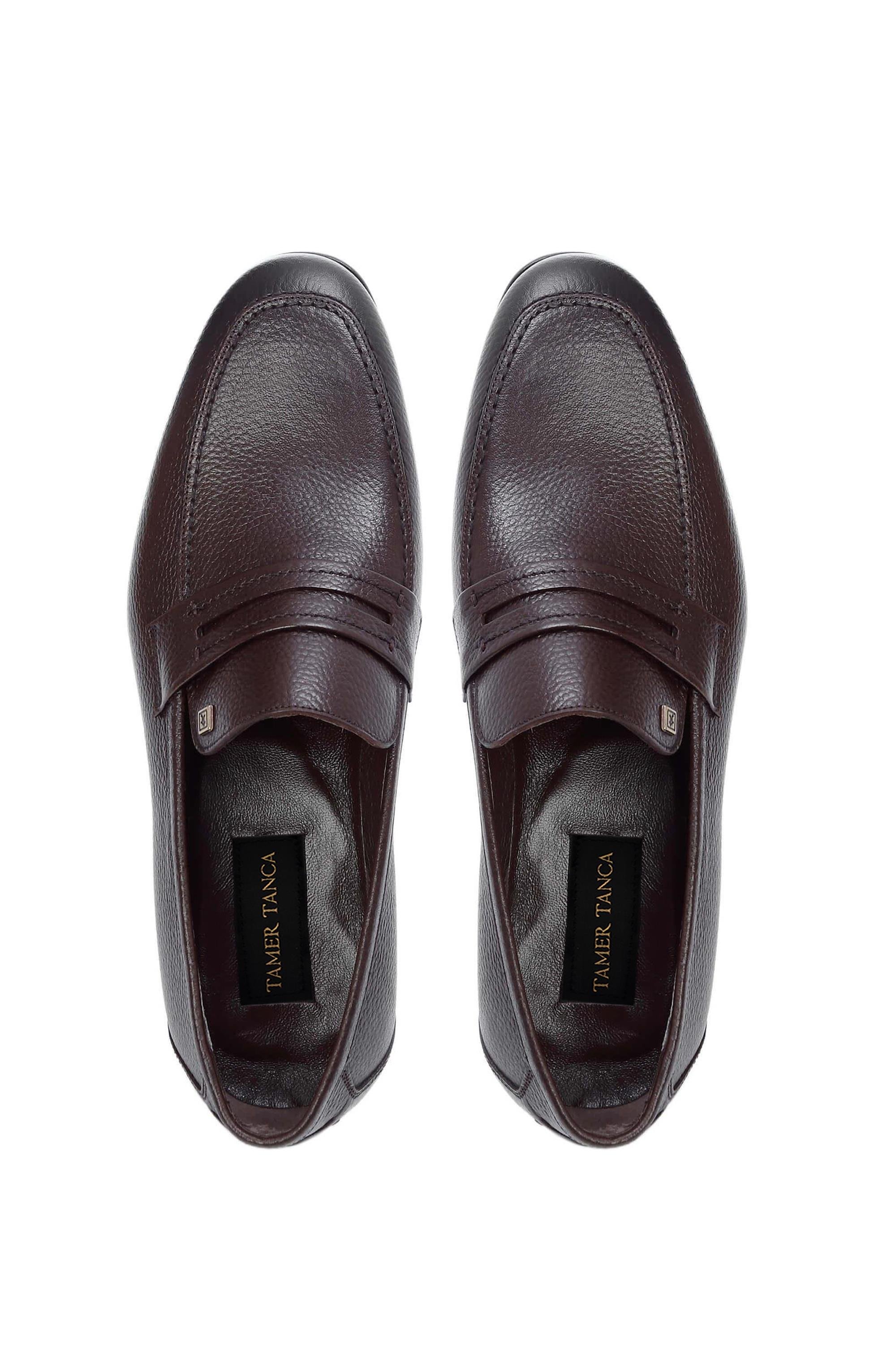 Tamer Tanca Erkek Hakiki Deri Kahverengi Makosen Ayakkabı