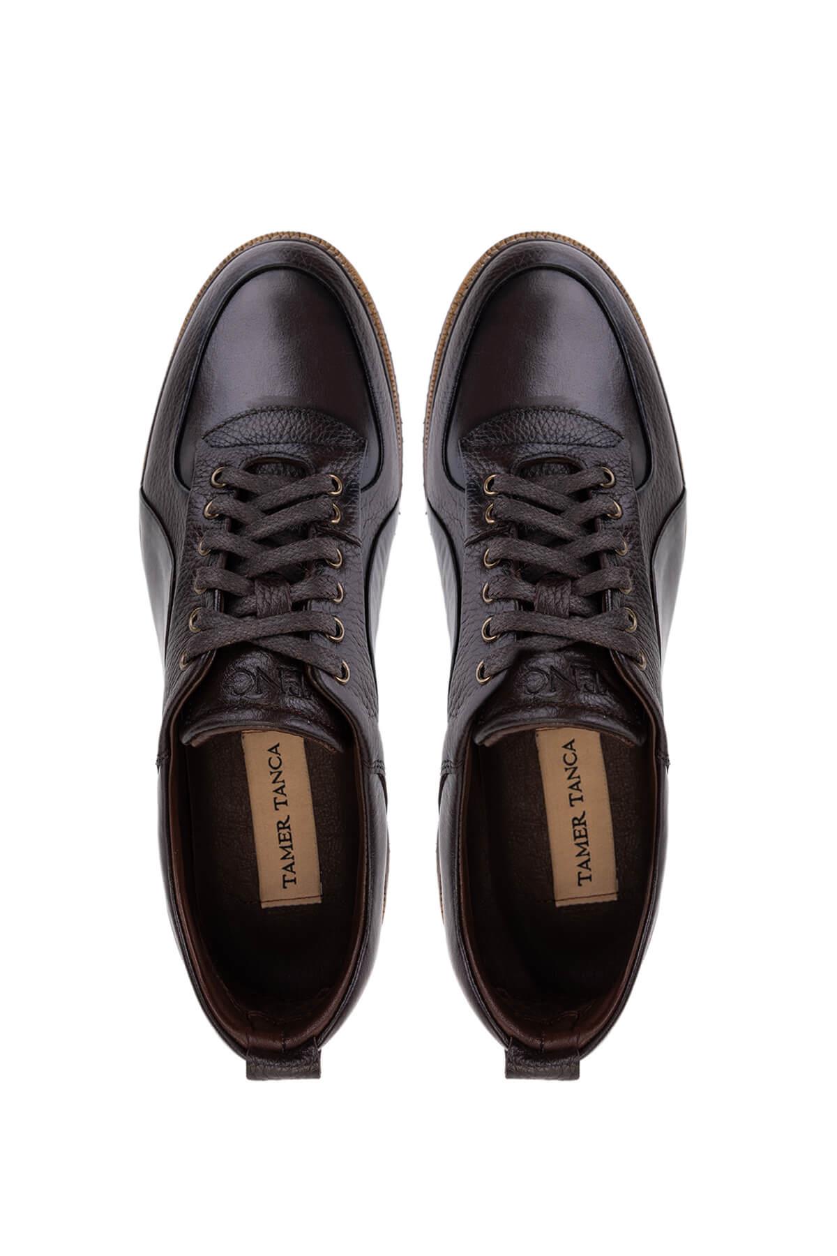 Tamer Tanca Erkek Hakiki Deri Kahverengi Casual Ayakkabı