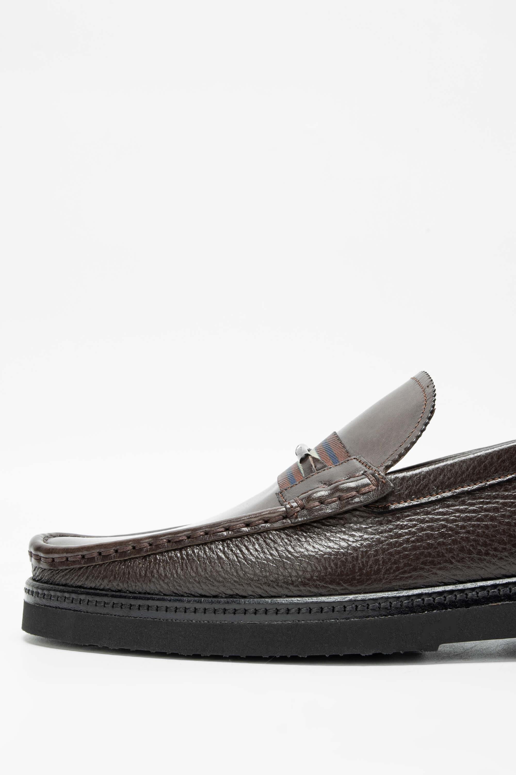 Tamer Tanca Erkek Hakiki Deri Kahverengi Loafer Ayakkabı