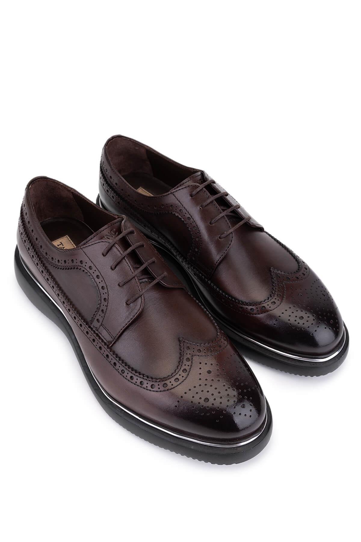 Tamer Tanca Erkek Hakiki Deri Kahverengi Klasik Ayakkabı