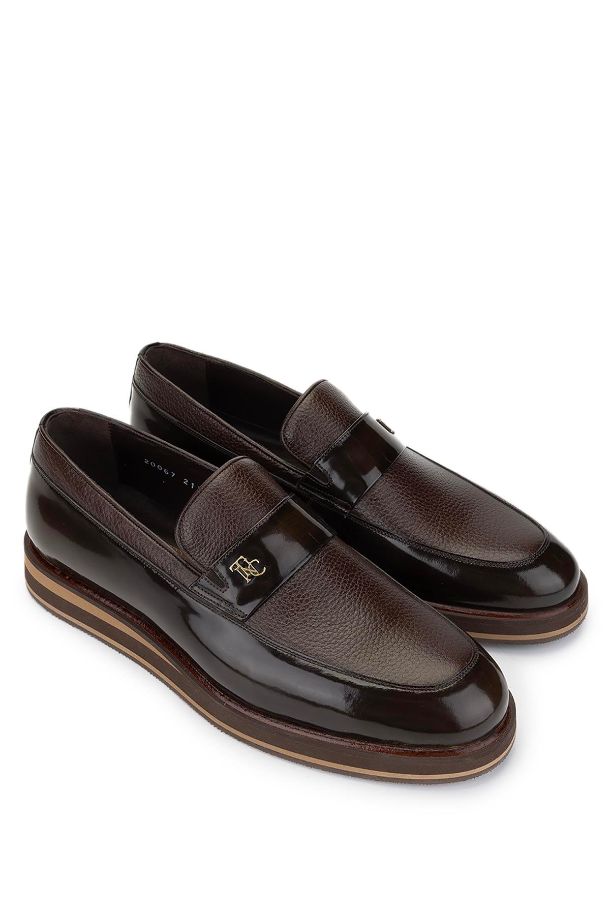 Tamer Tanca Erkek Hakiki Deri Kahverengi Açma Casual Ayakkabı