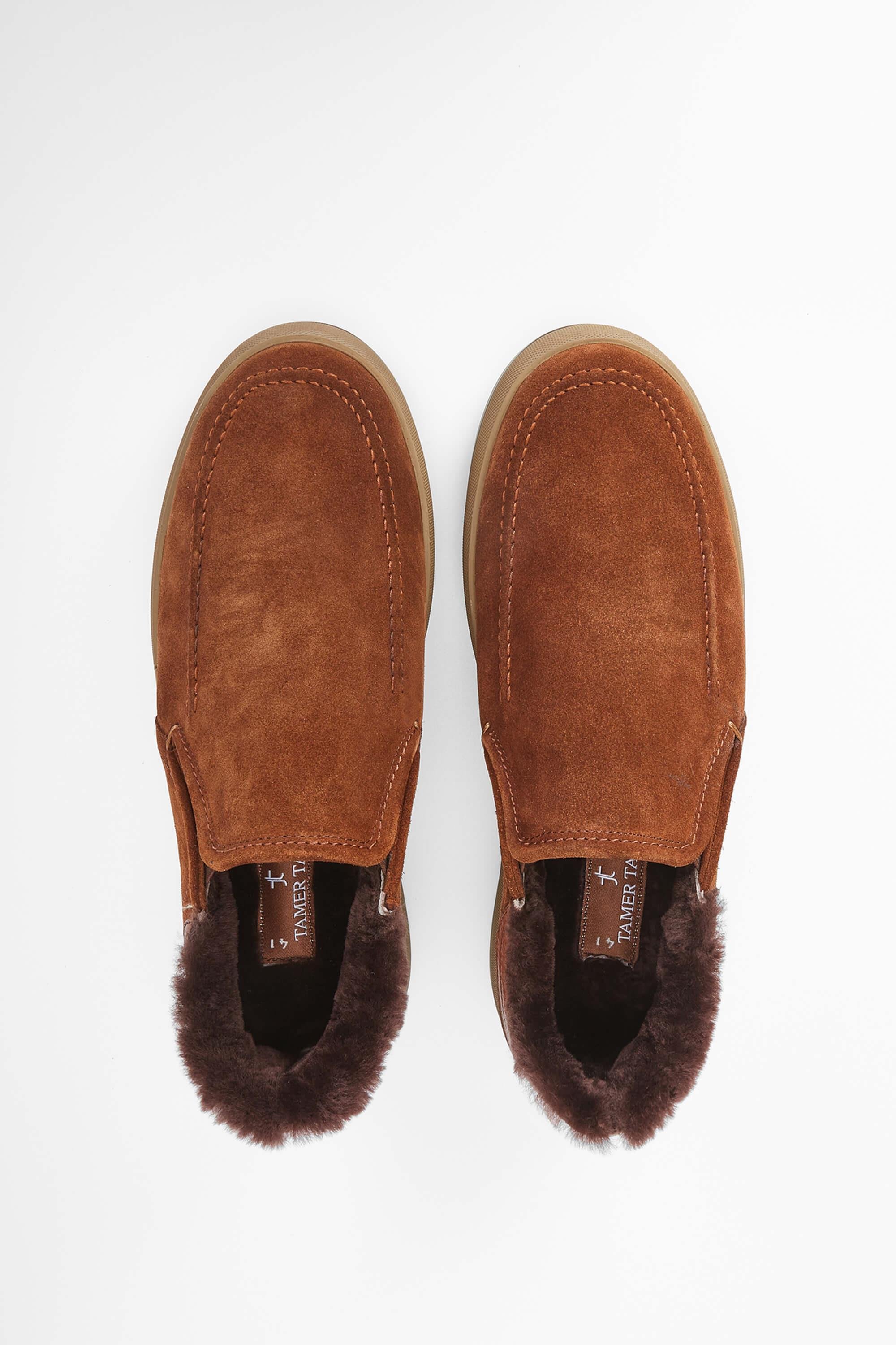 Tamer Tanca Erkek Hakiki Deri Kahverengi Süet Casual Ayakkabı