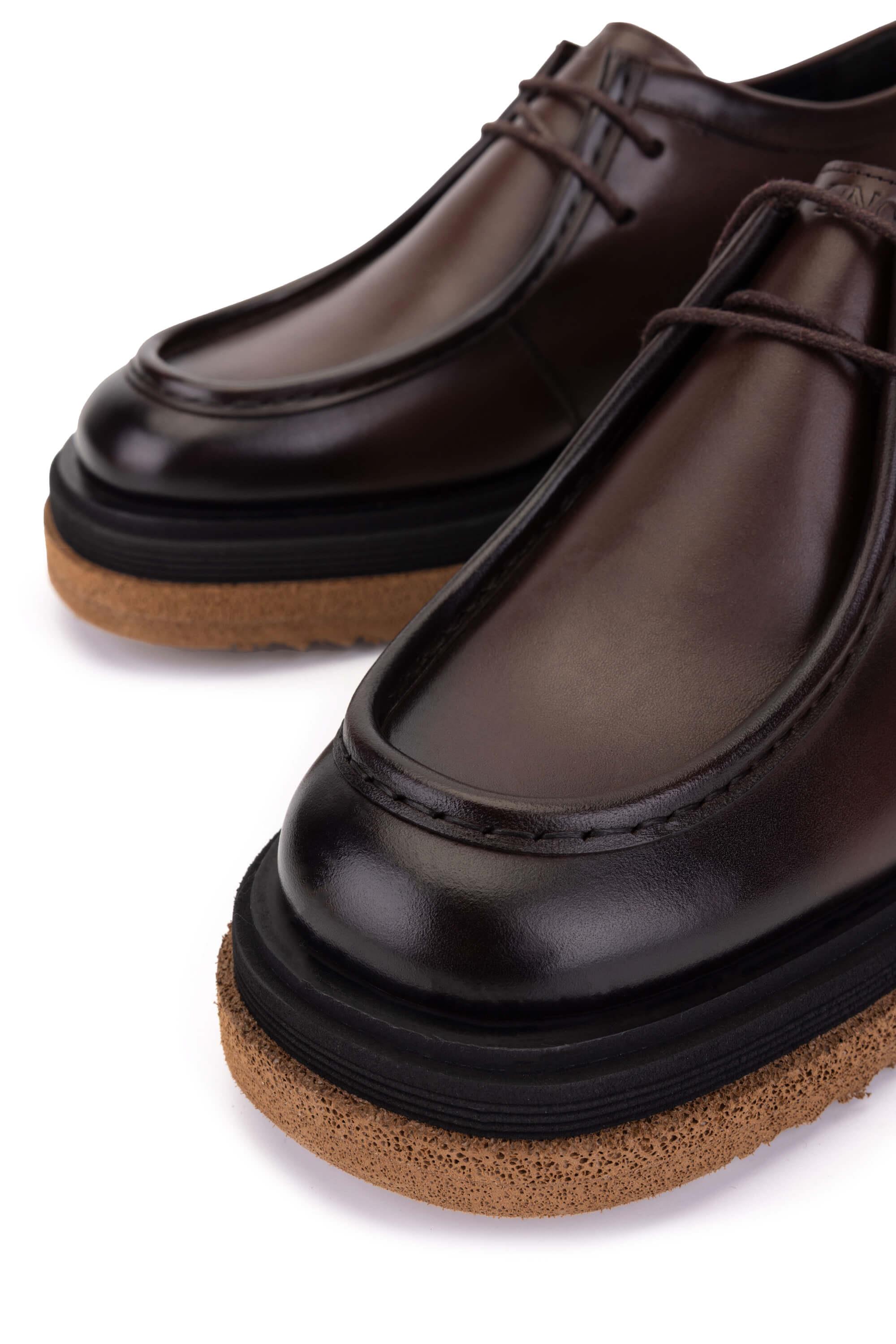 Tamer Tanca Erkek Hakiki Deri Kahverengi Casual Ayakkabı