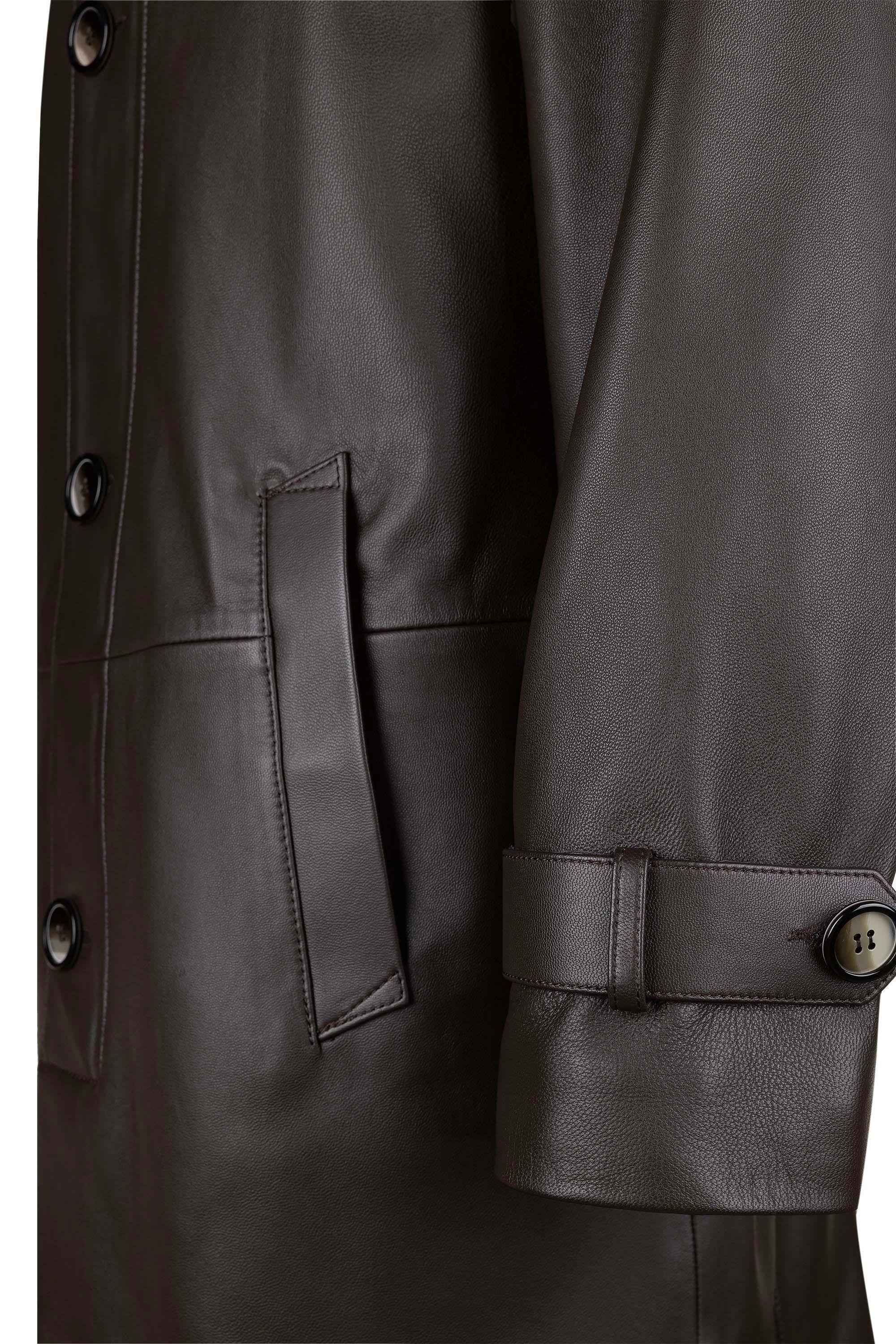 Tamer Tanca Erkek Hakiki Deri Kahverengi Deri Mont