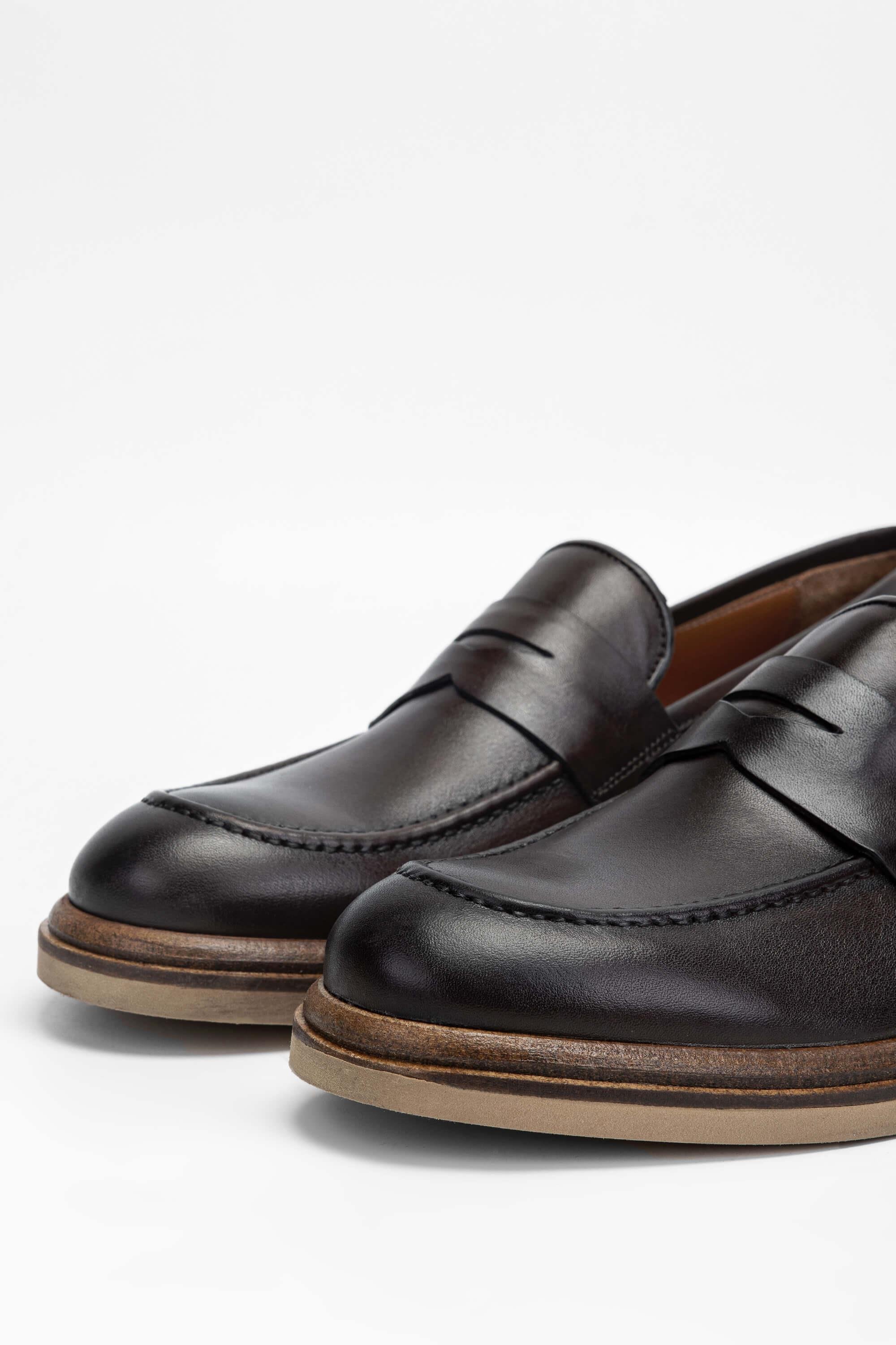 Tamer Tanca Erkek Hakiki Deri Kahverengi Loafer Ayakkabı