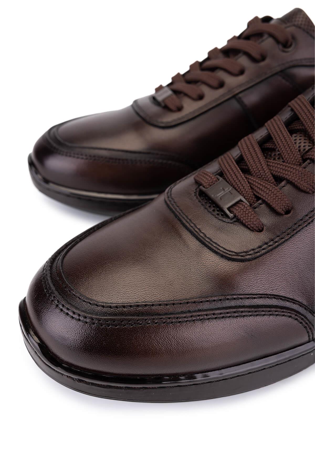 Tamer Tanca Erkek Hakiki Deri Kahverengi Casual Ayakkabı