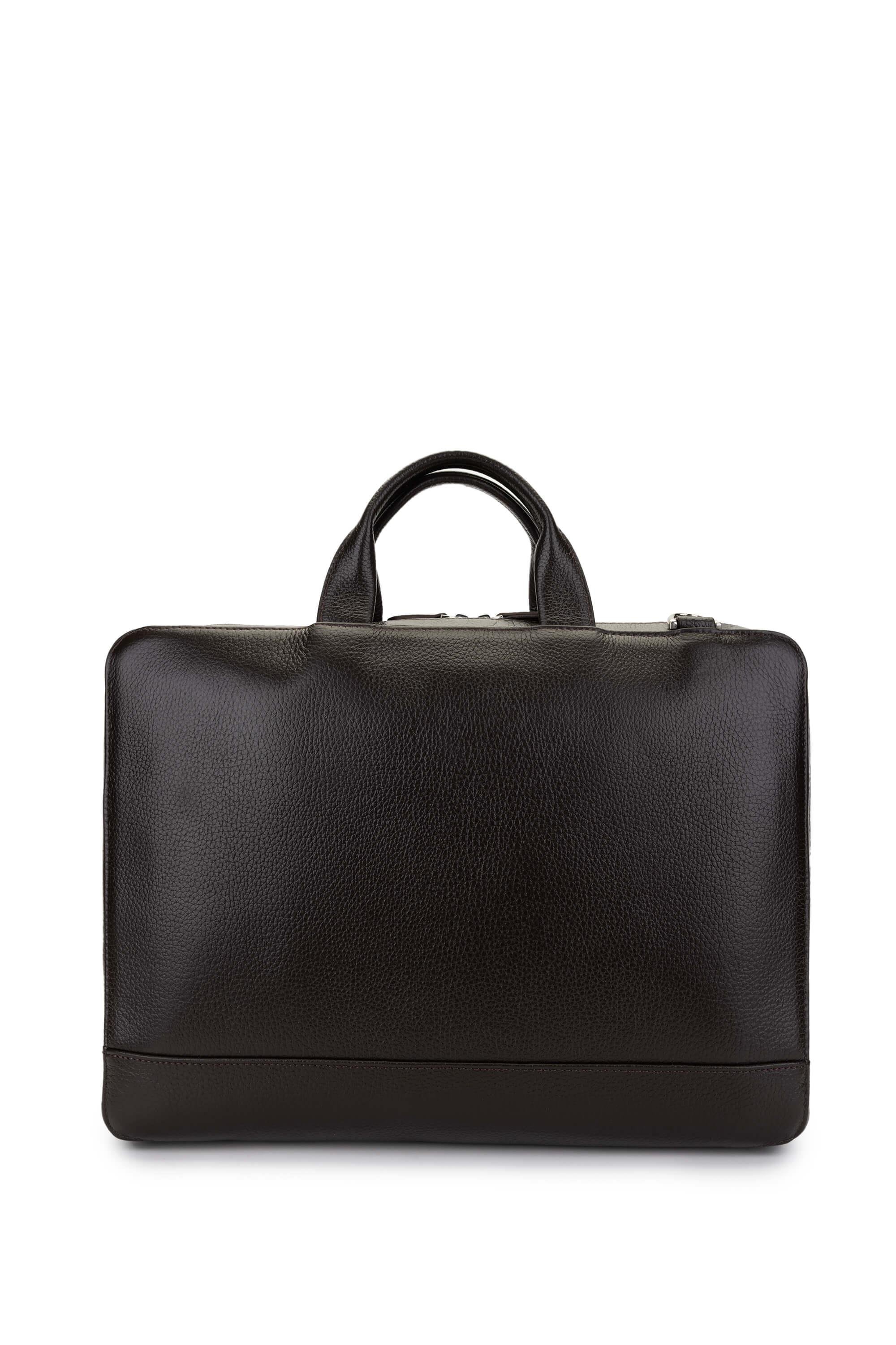 Tamer Tanca Erkek Hakiki Deri Kahverengi Evrak Çantası