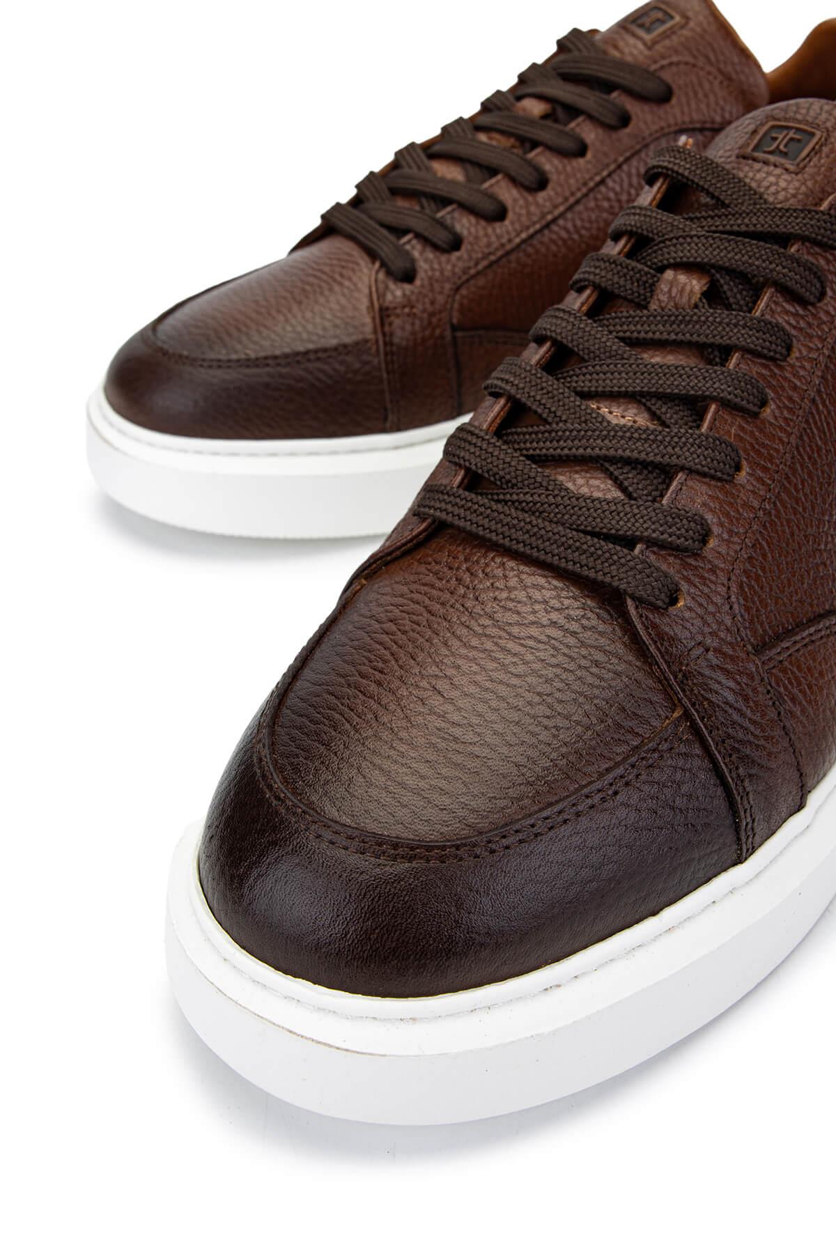 Tamer Tanca Erkek Hakiki Deri Kahverengi Sneakers & Spor Ayakkabı