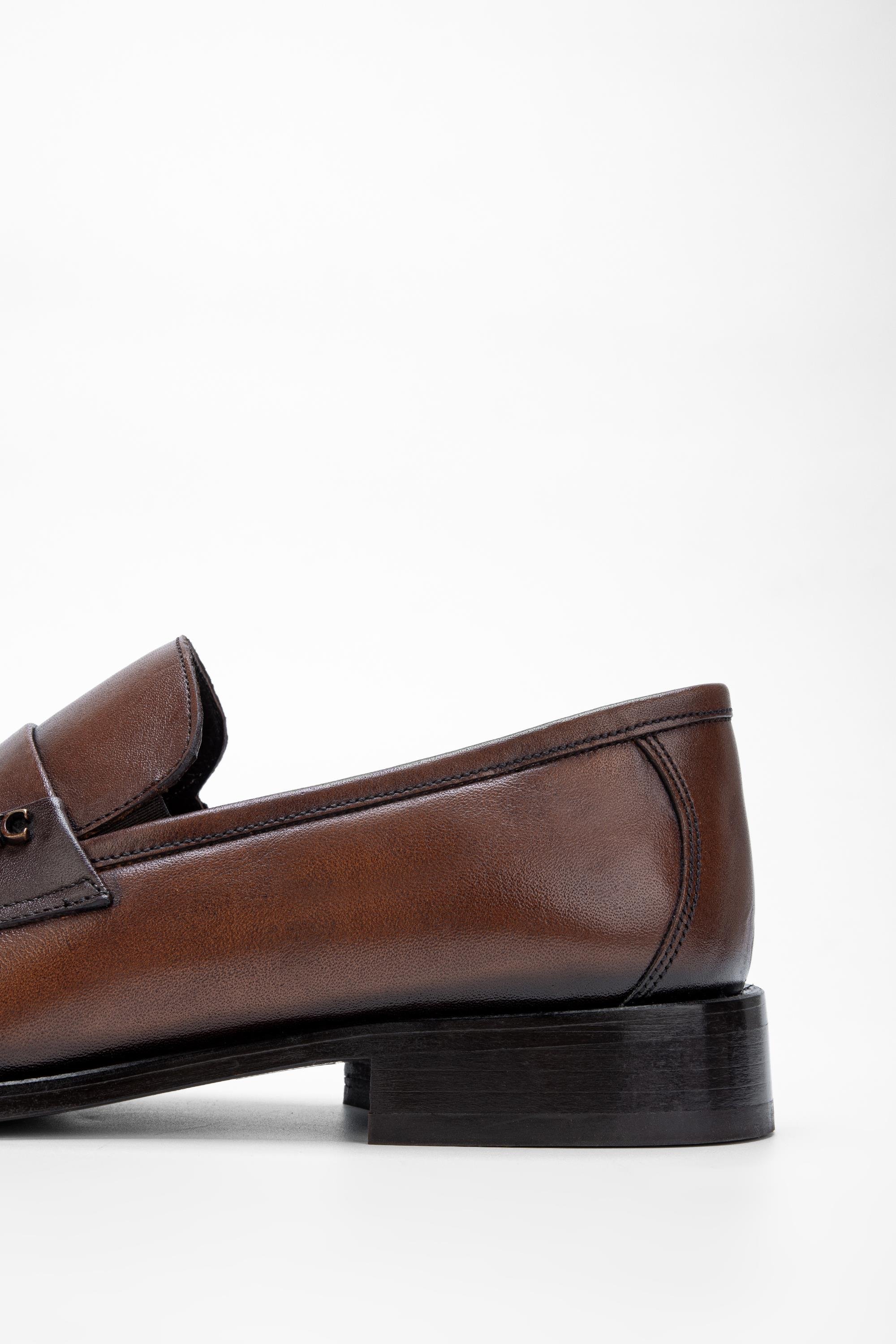 Tamer Tanca Erkek Hakiki Deri Kahverengi Makosen Ayakkabı