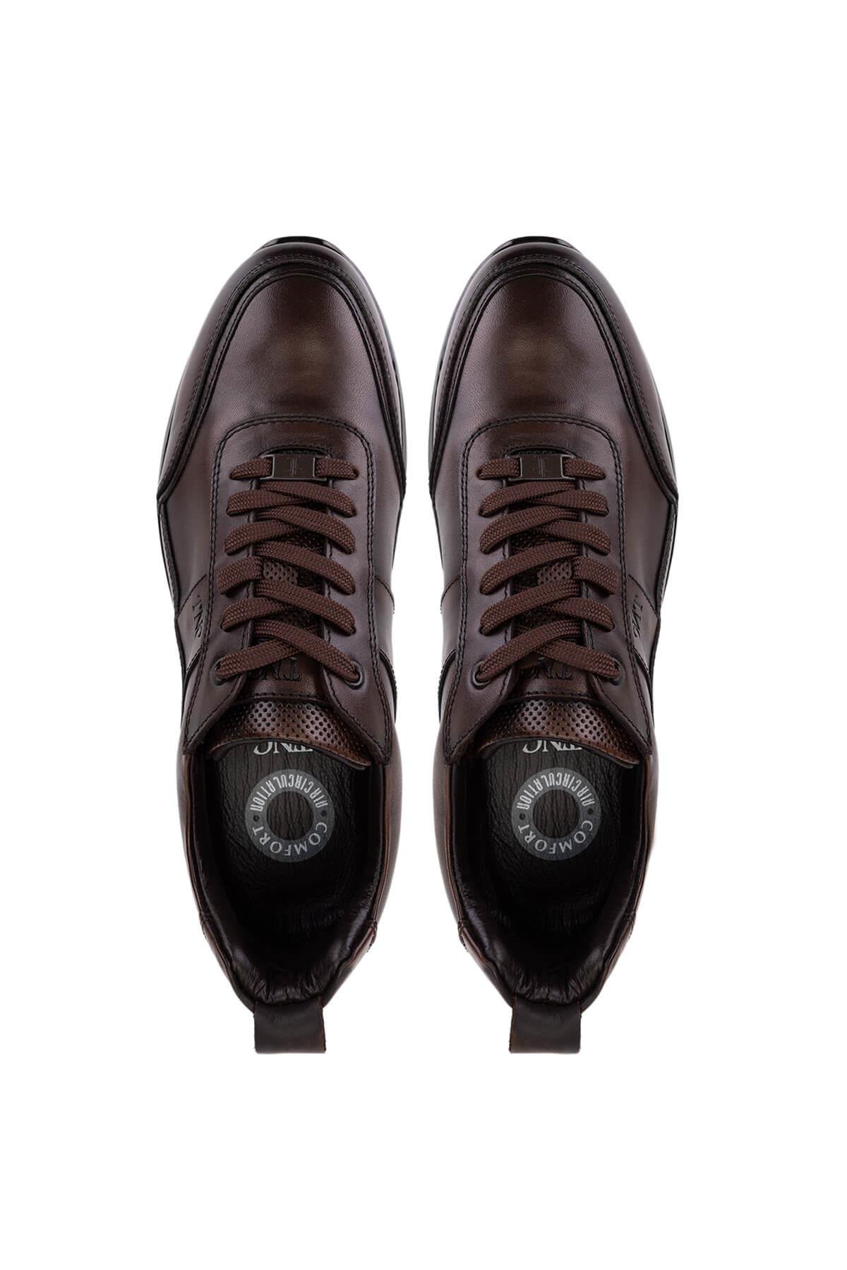 Tamer Tanca Erkek Hakiki Deri Kahverengi Casual Ayakkabı