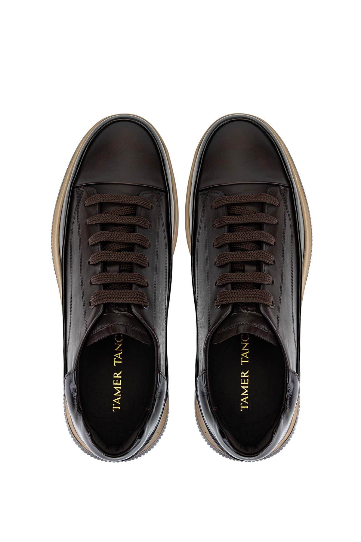 Tamer Tanca Erkek Hakiki Deri Kahverengi Casual Ayakkabı