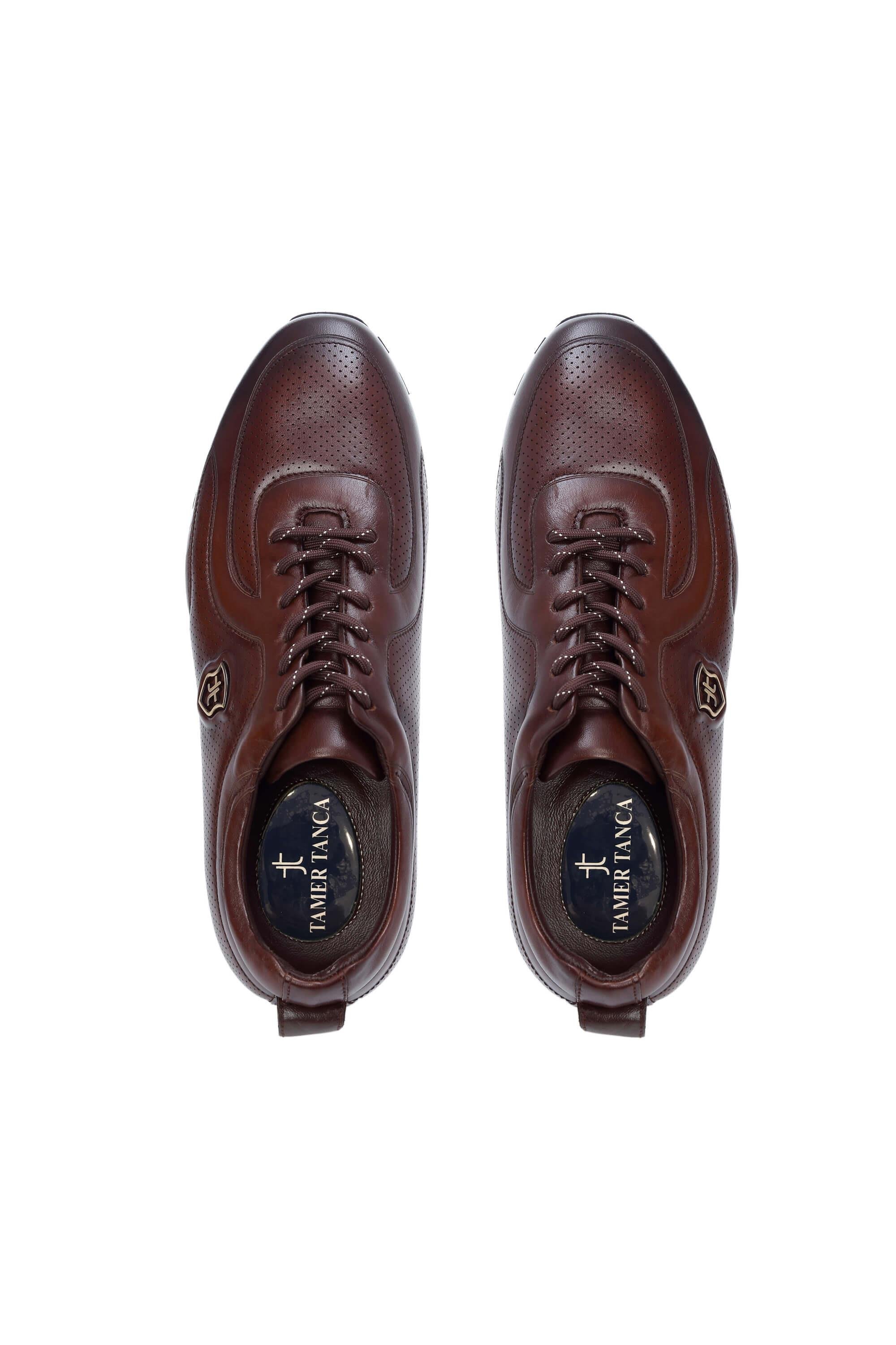 Tamer Tanca Erkek Hakiki Deri Kahverengi Casual Ayakkabı