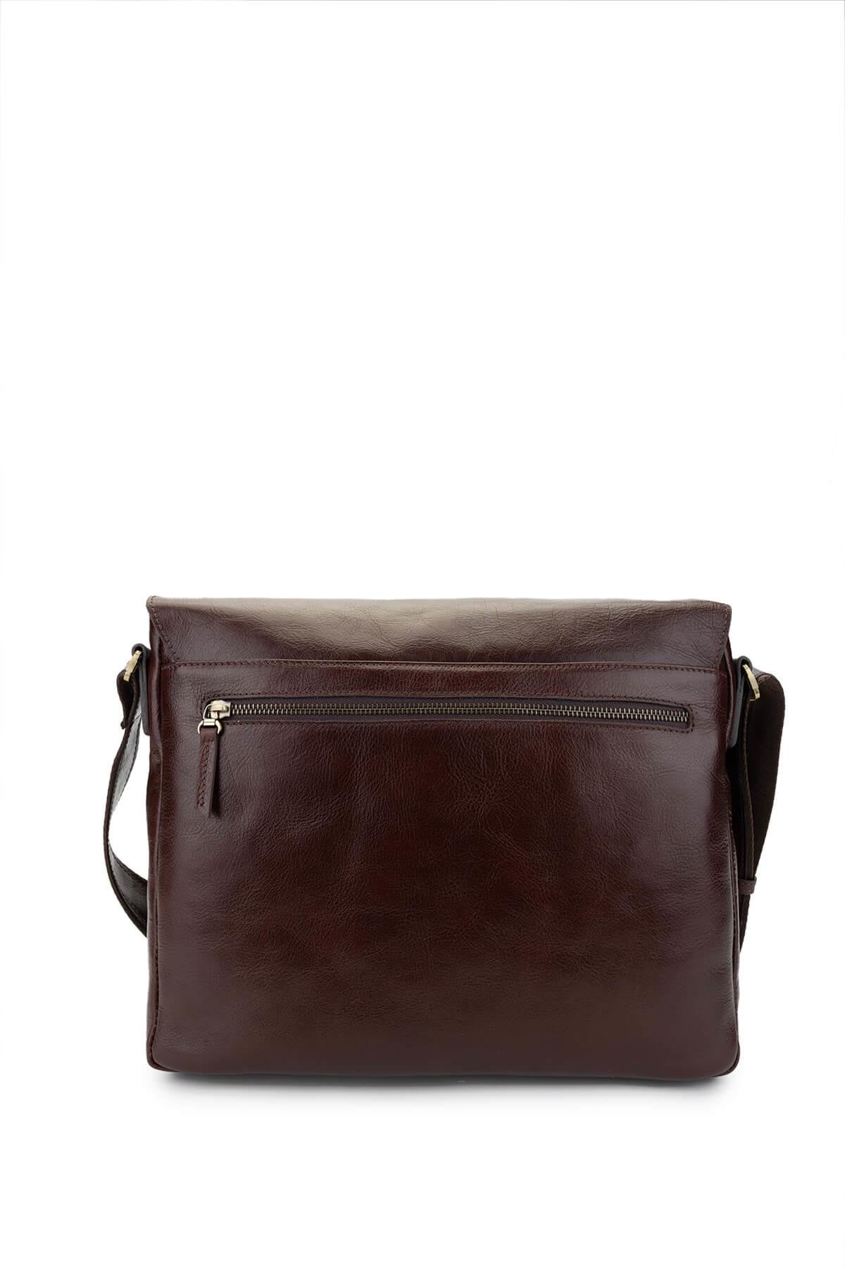 Tamer Tanca Erkek Hakiki Deri Kahverengi Postacı Çanta