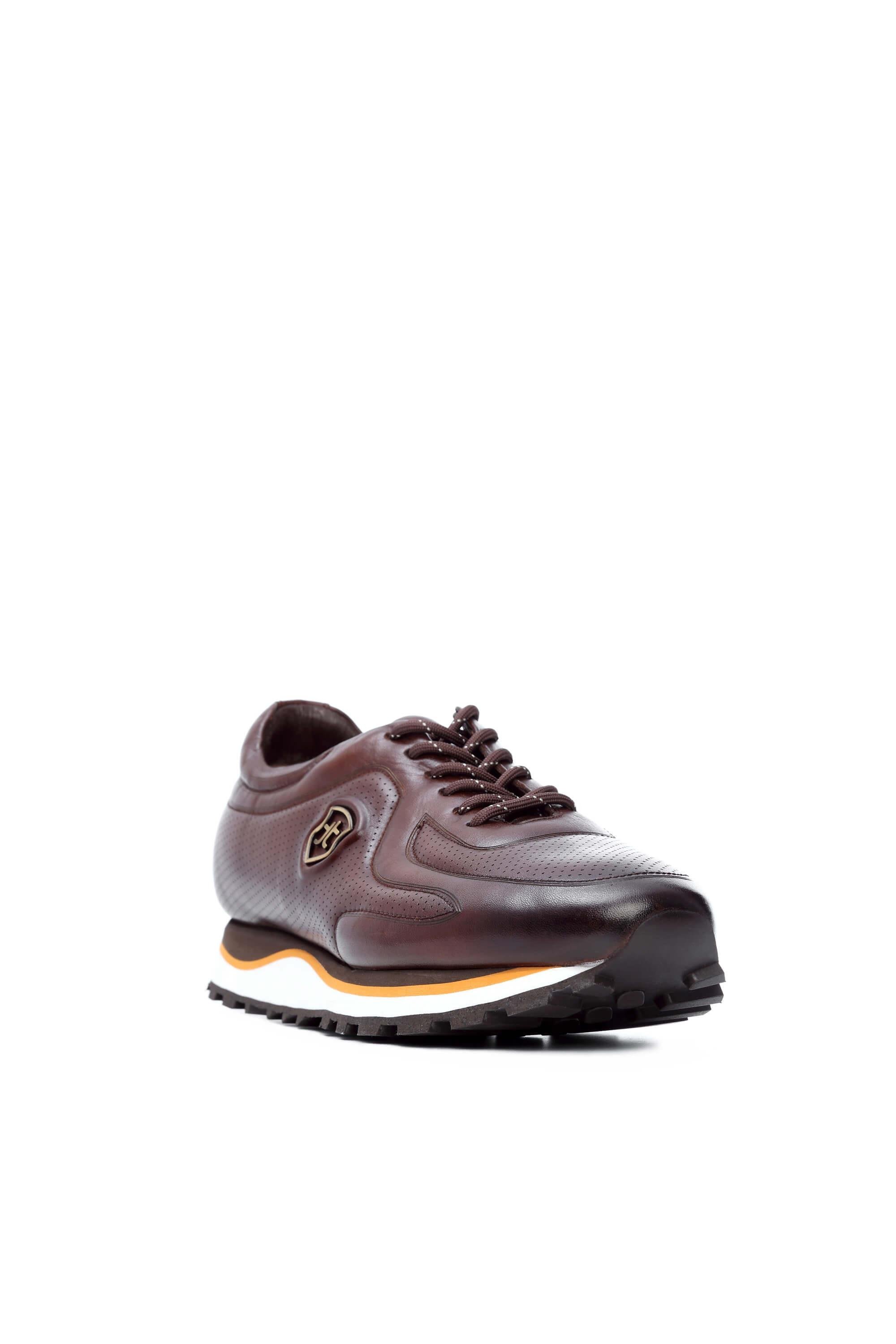 Tamer Tanca Erkek Hakiki Deri Kahverengi Casual Ayakkabı