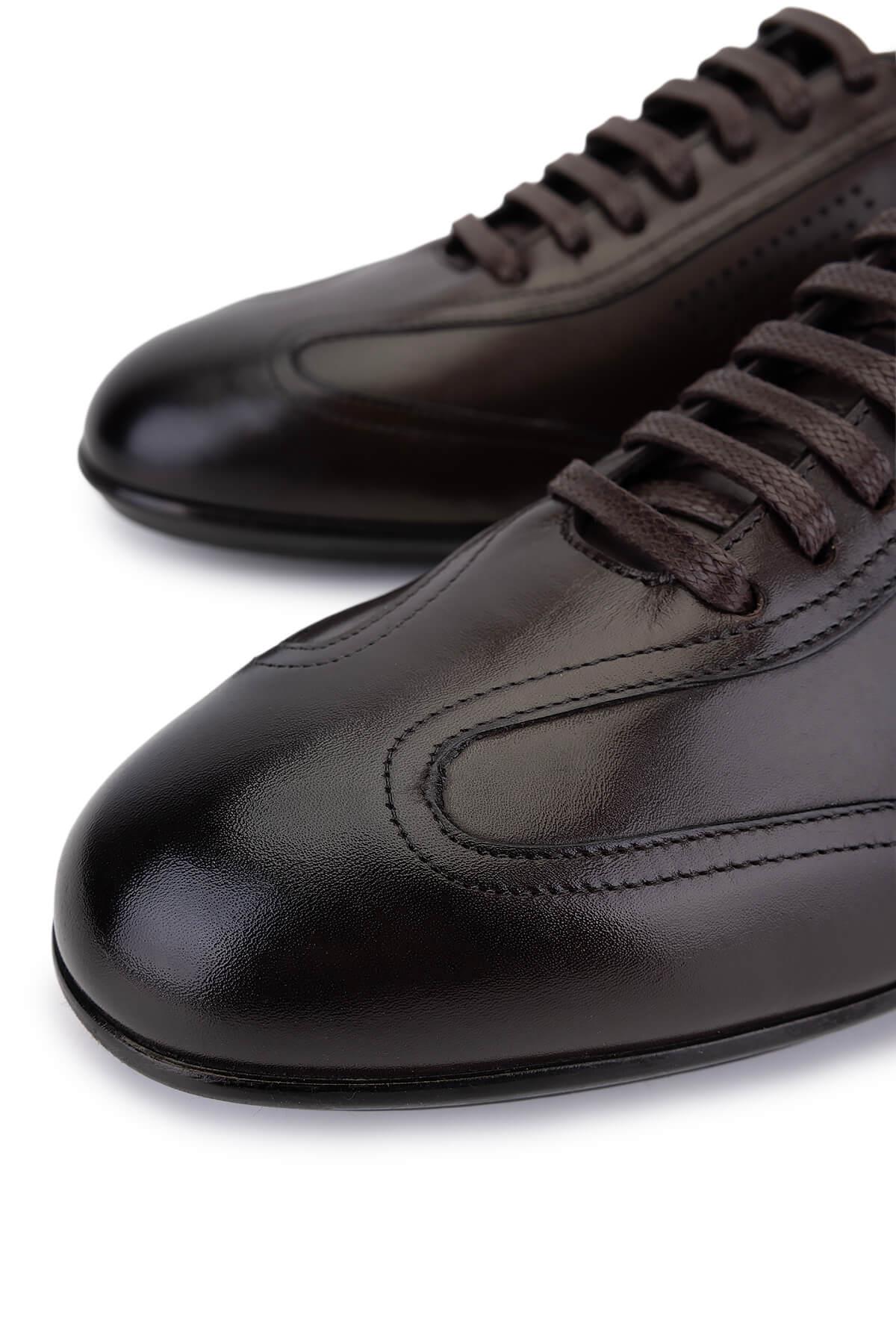 Tamer Tanca Erkek Hakiki Deri Kahverengi Casual Ayakkabı