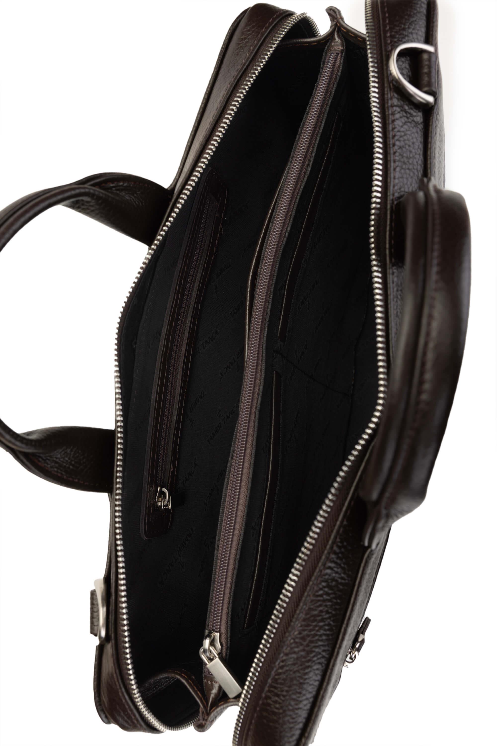 Tamer Tanca Erkek Hakiki Deri Kahverengi Evrak Çantası