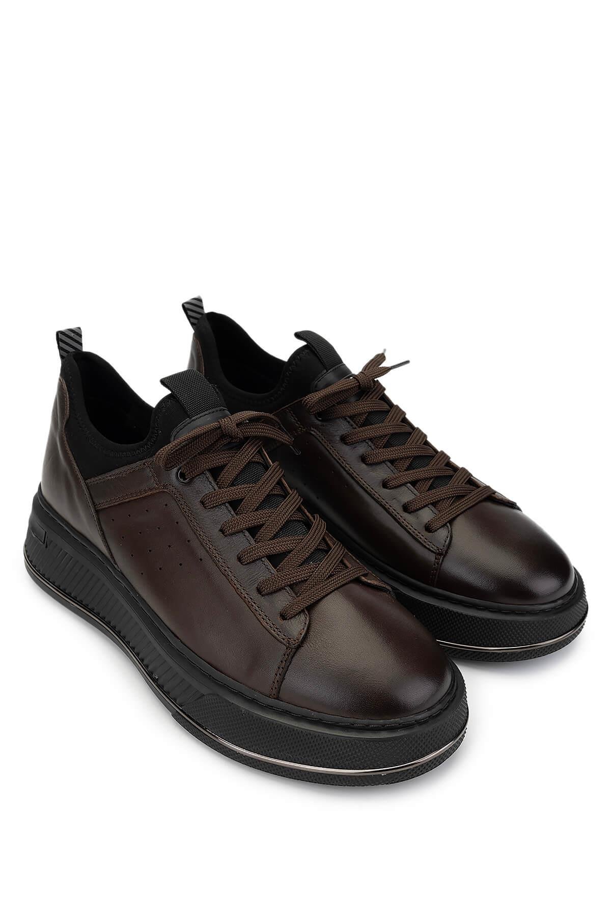 Tamer Tanca Erkek Hakiki Deri Kahverengi Sneakers & Spor Ayakkabı