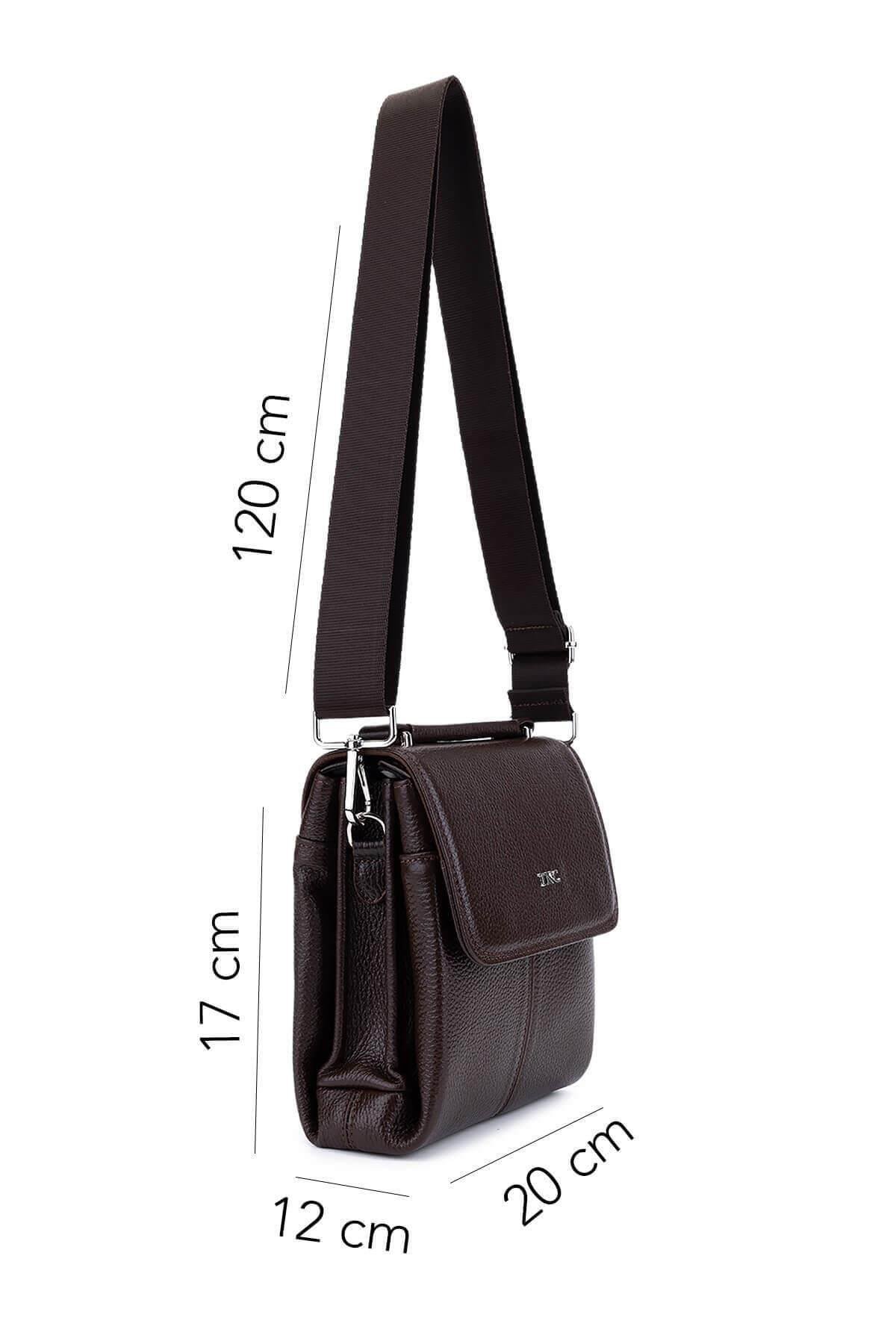 Tamer Tanca Erkek Hakiki Deri Kahverengi Postacı Çanta