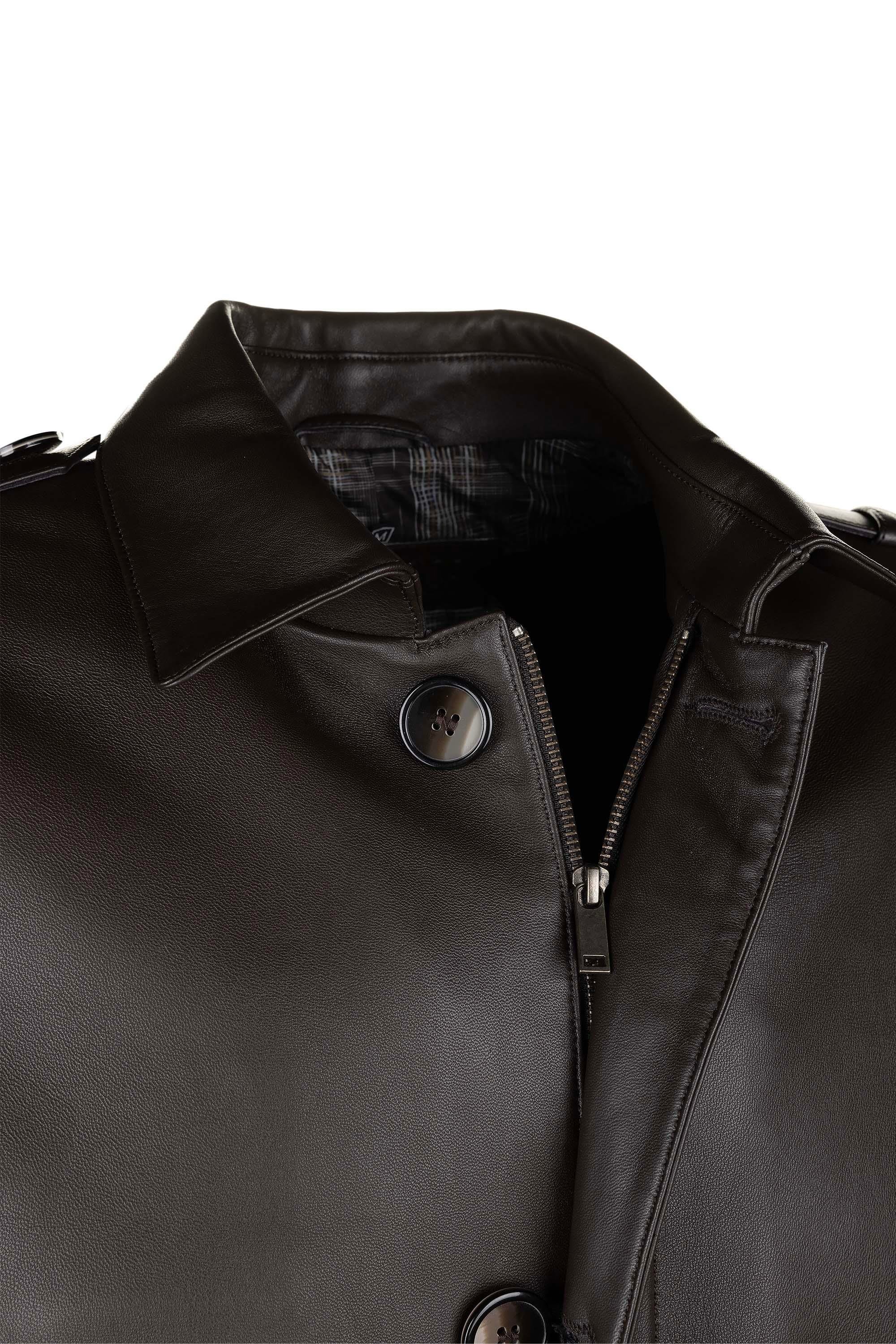 Tamer Tanca Erkek Hakiki Deri Kahverengi Deri Mont