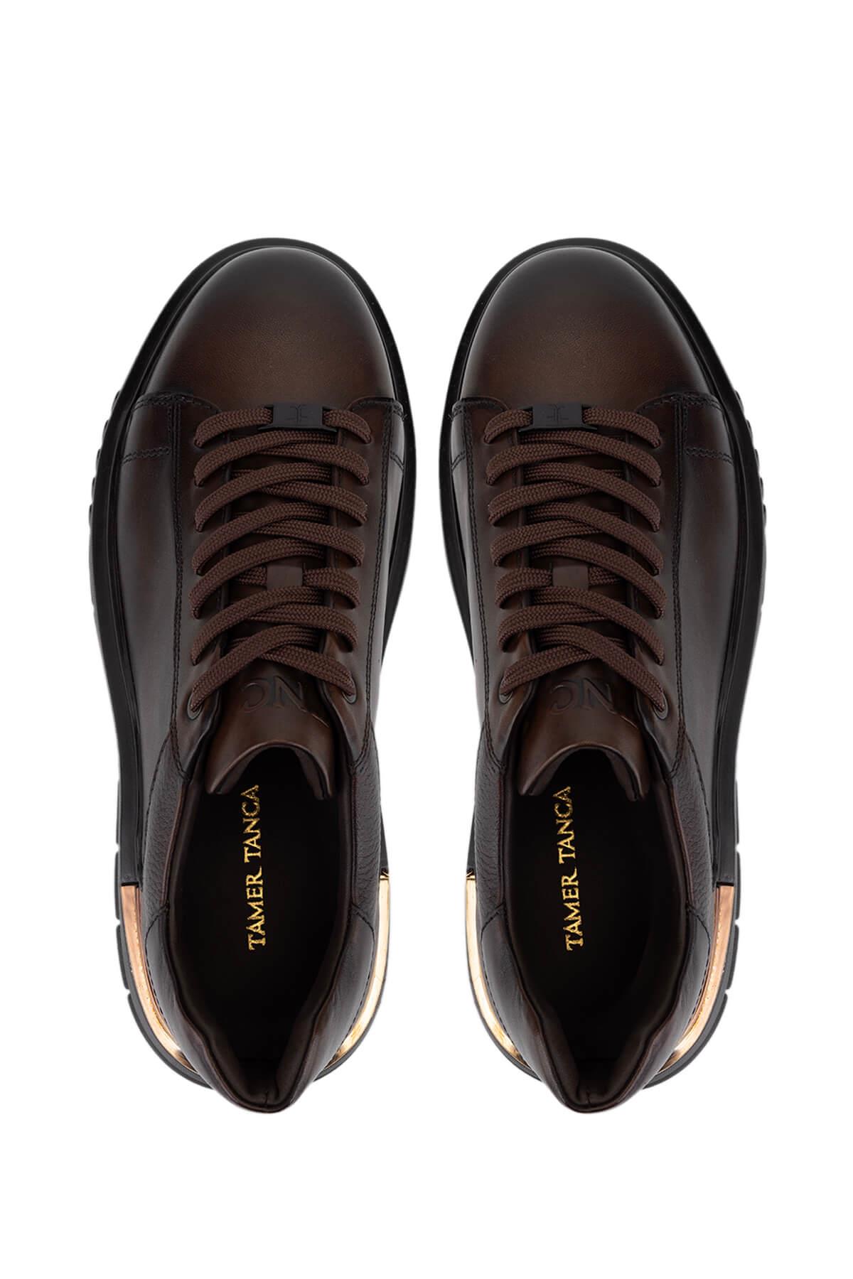 Tamer Tanca Erkek Hakiki Deri Kahverengi Sneakers & Spor Ayakkabı