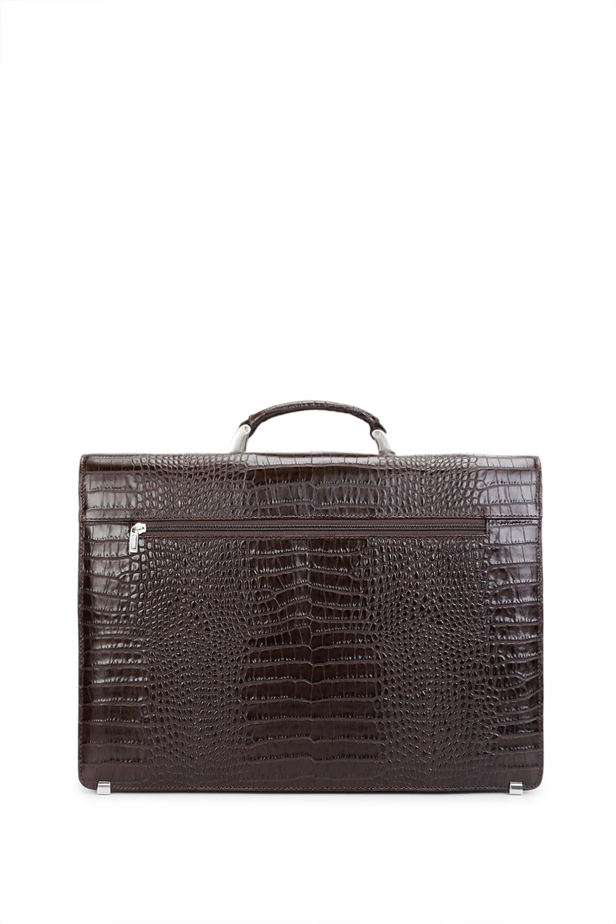 Tamer Tanca Erkek Hakiki Deri Kahverengi Evrak Çantası