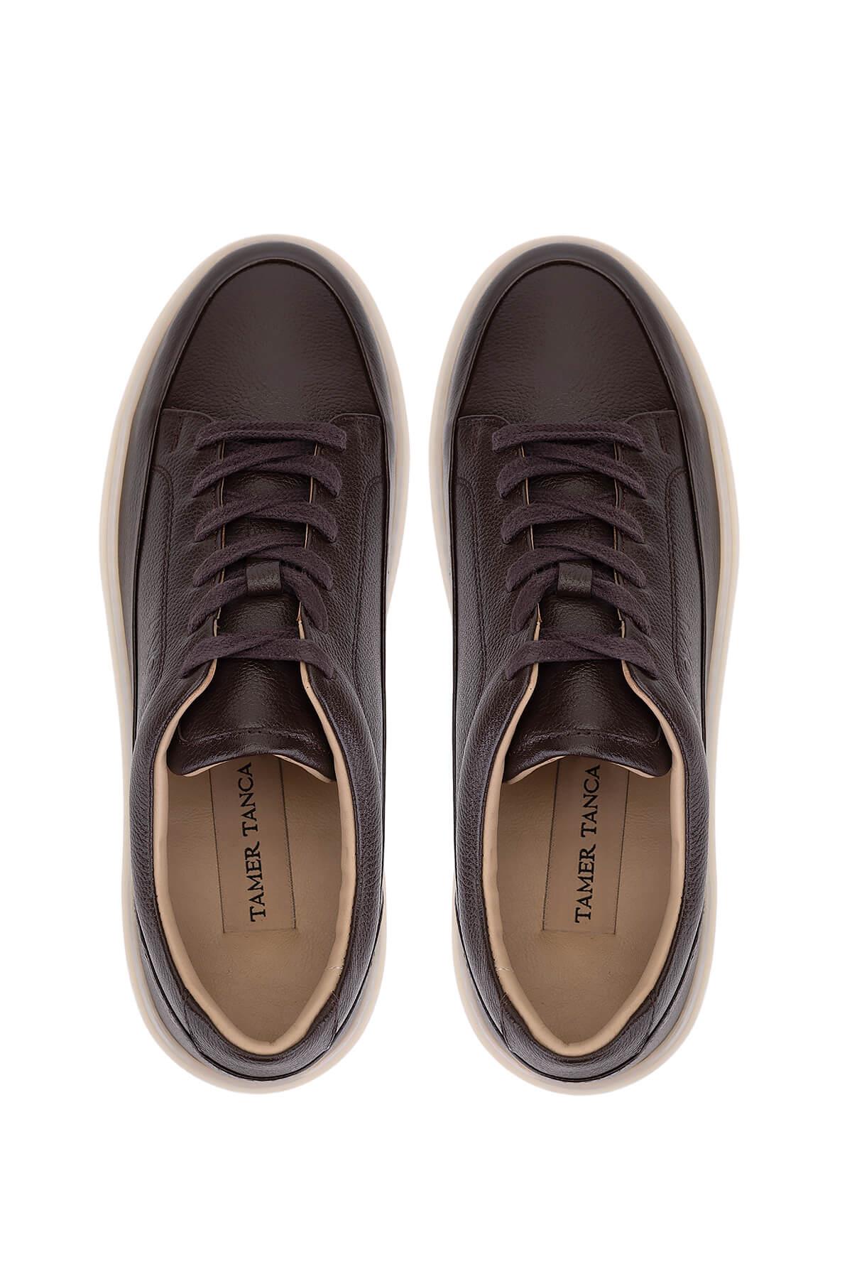 Tamer Tanca Erkek Hakiki Deri Kahverengi Casual Ayakkabı