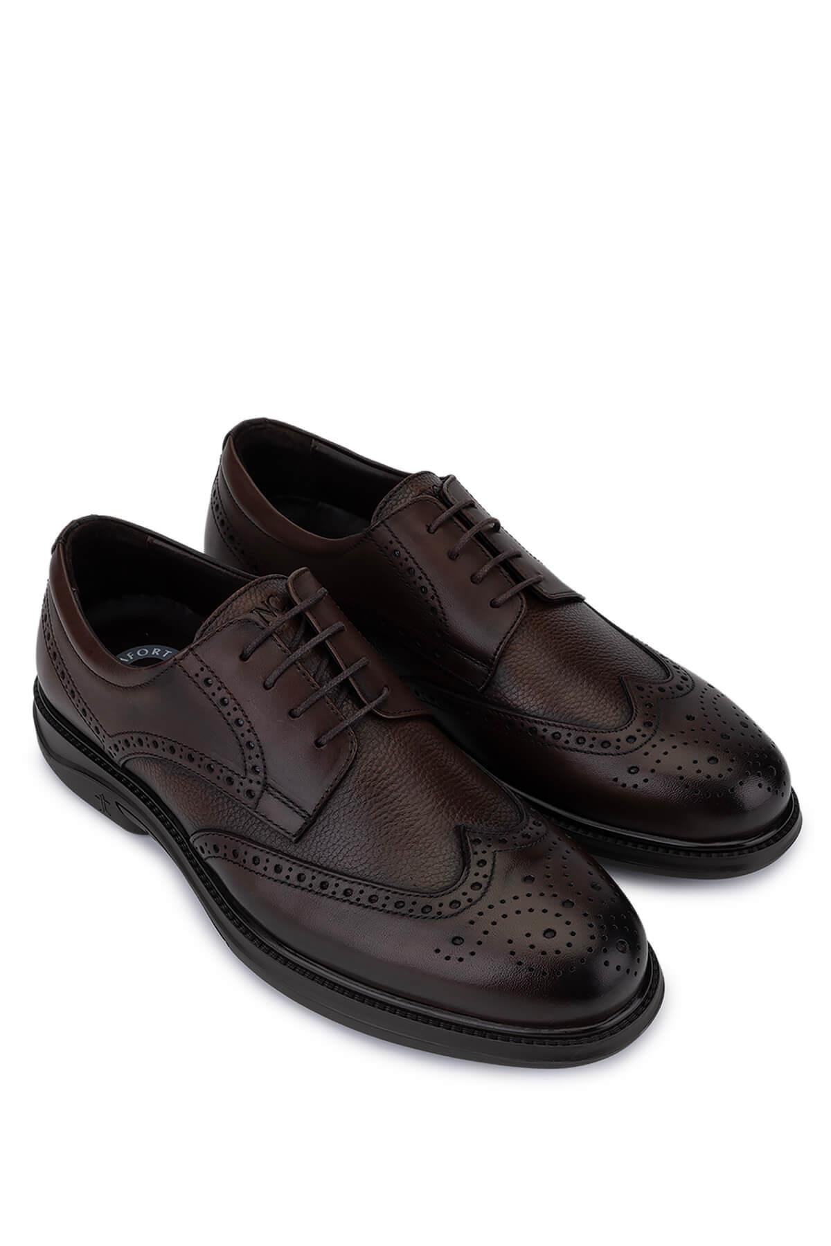 Tamer Tanca Erkek Hakiki Deri Kahverengi Klasik Ayakkabı