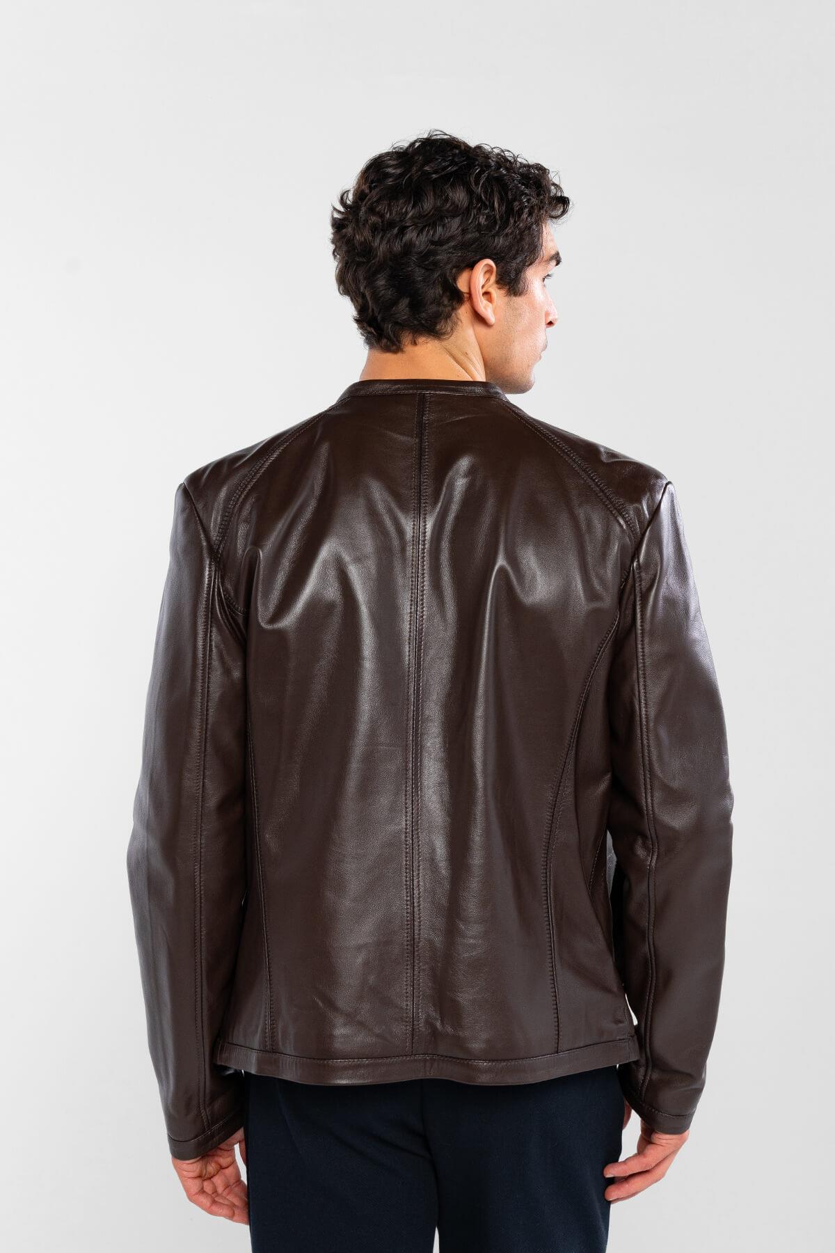 Tamer Tanca Erkek Hakiki Deri Kahverengi Deri Mont