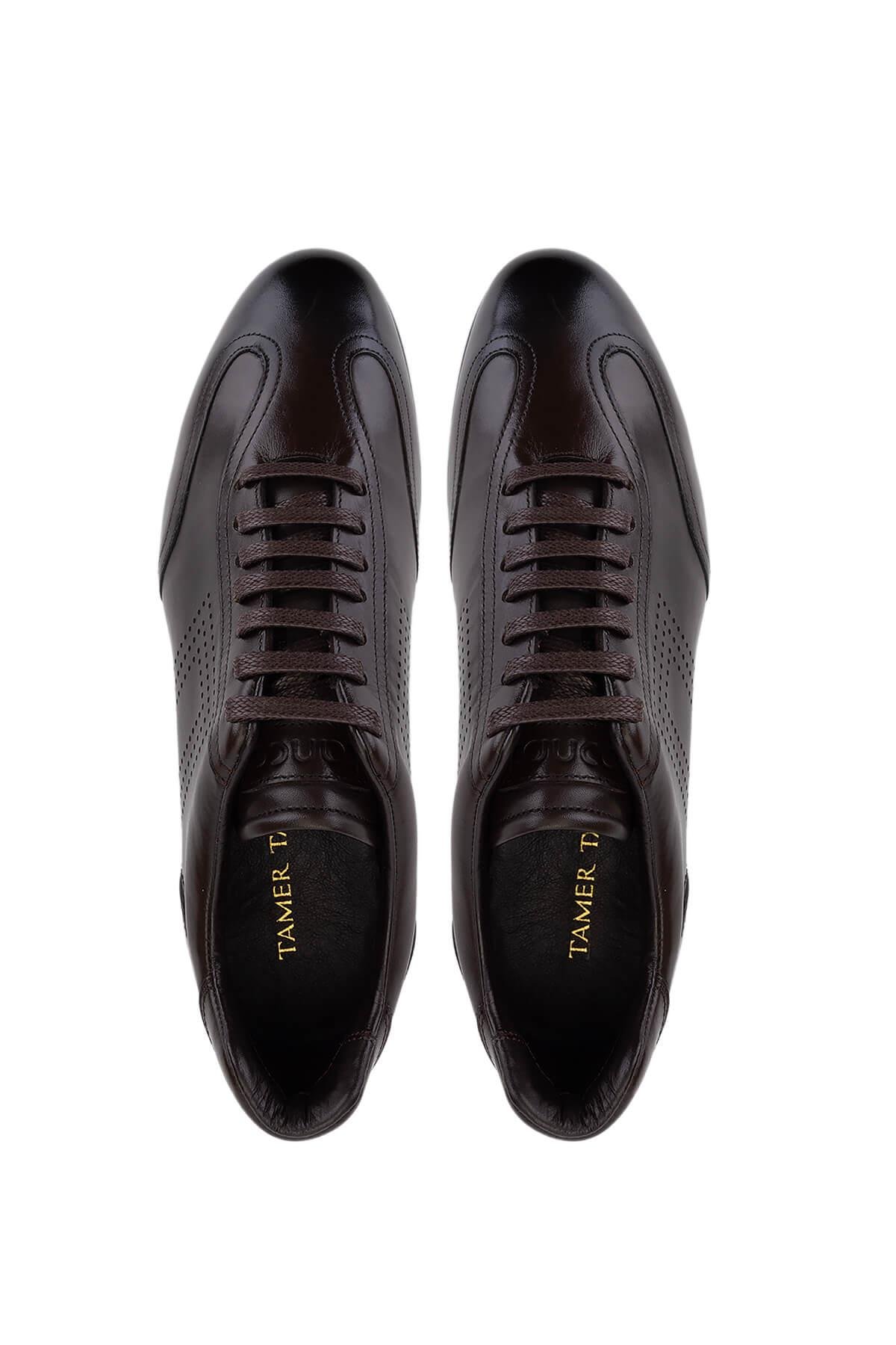 Tamer Tanca Erkek Hakiki Deri Kahverengi Casual Ayakkabı