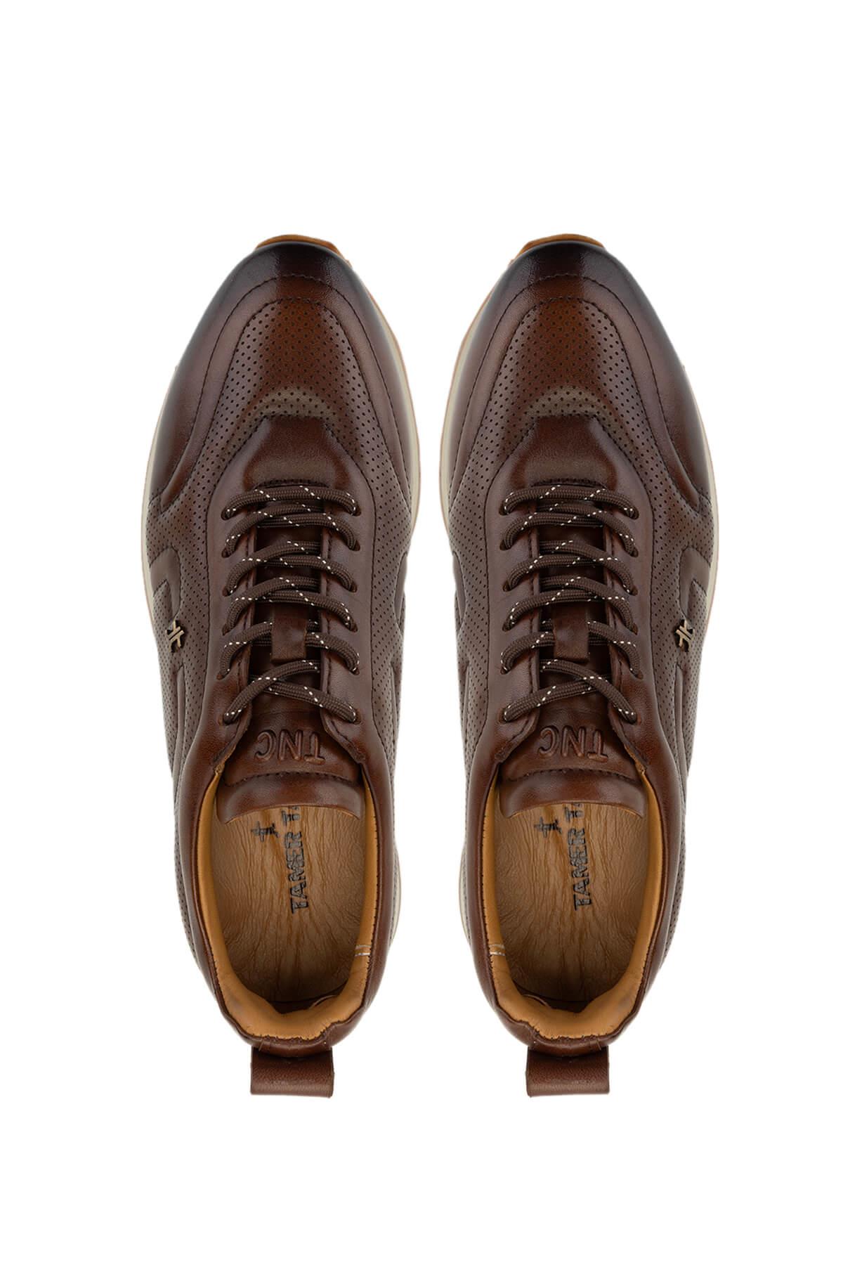 Tamer Tanca Erkek Hakiki Deri Kahverengi Sneakers & Spor Ayakkabı