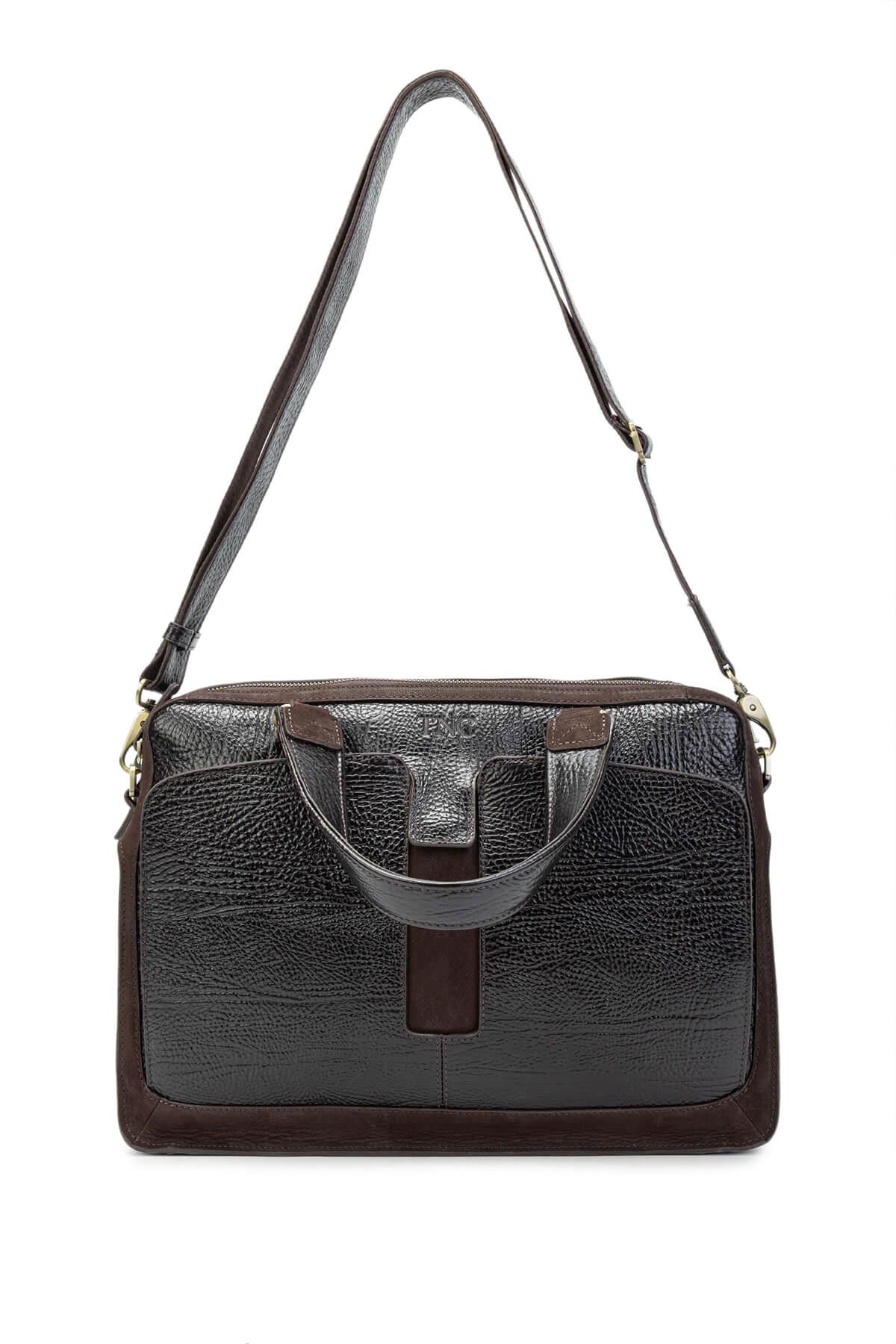 Tamer Tanca Erkek Hakiki Deri Kahverengi Evrak Çantası