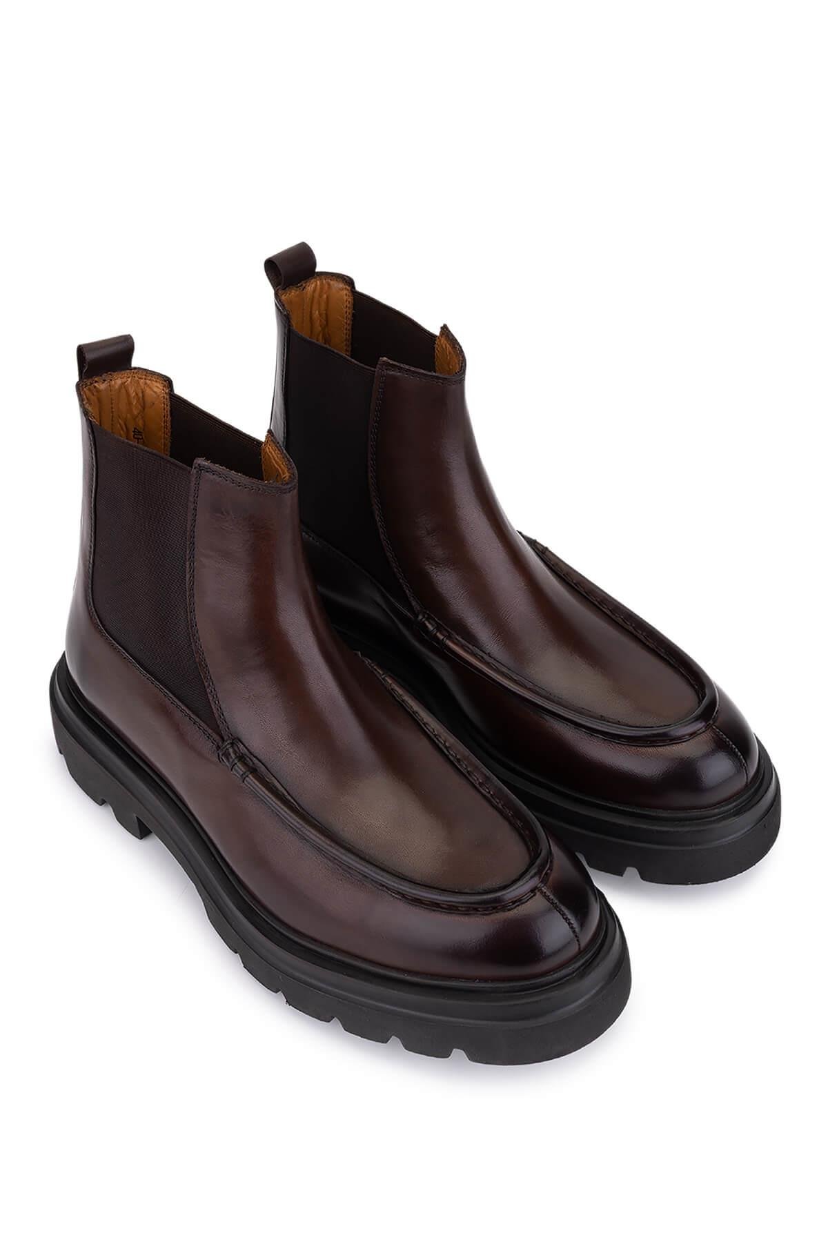 Tamer Tanca Erkek Hakiki Deri Kahverengi Casual Bot