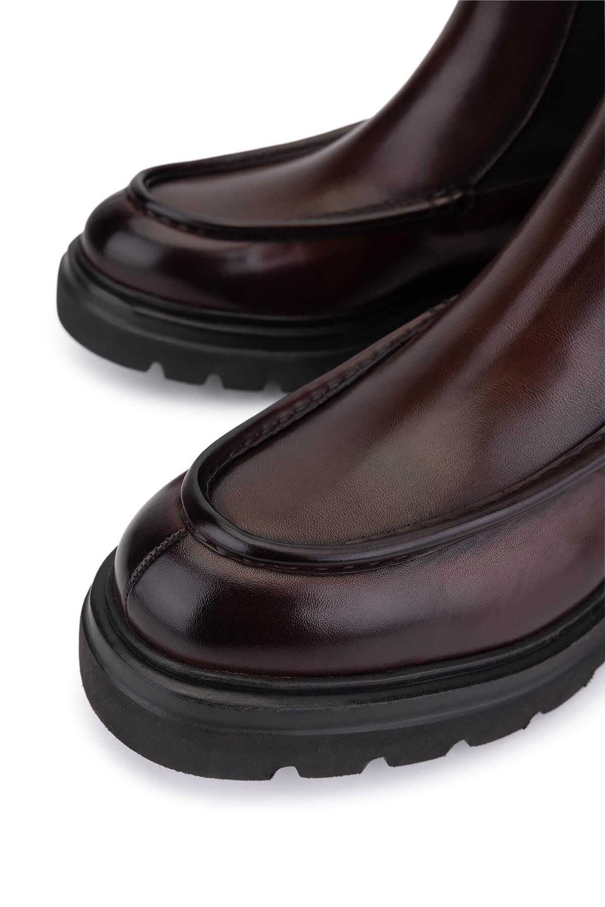 Tamer Tanca Erkek Hakiki Deri Kahverengi Casual Bot