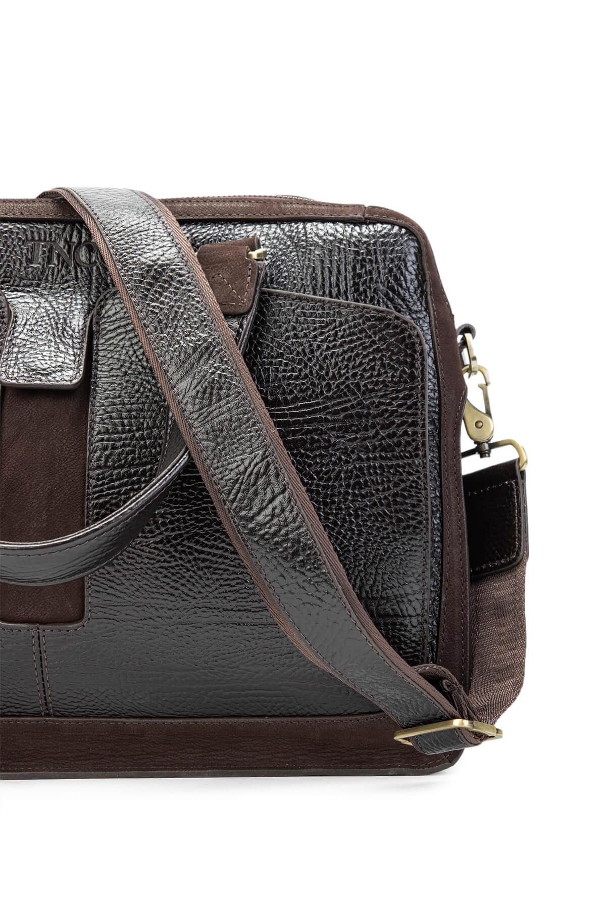 Tamer Tanca Erkek Hakiki Deri Kahverengi Evrak Çantası