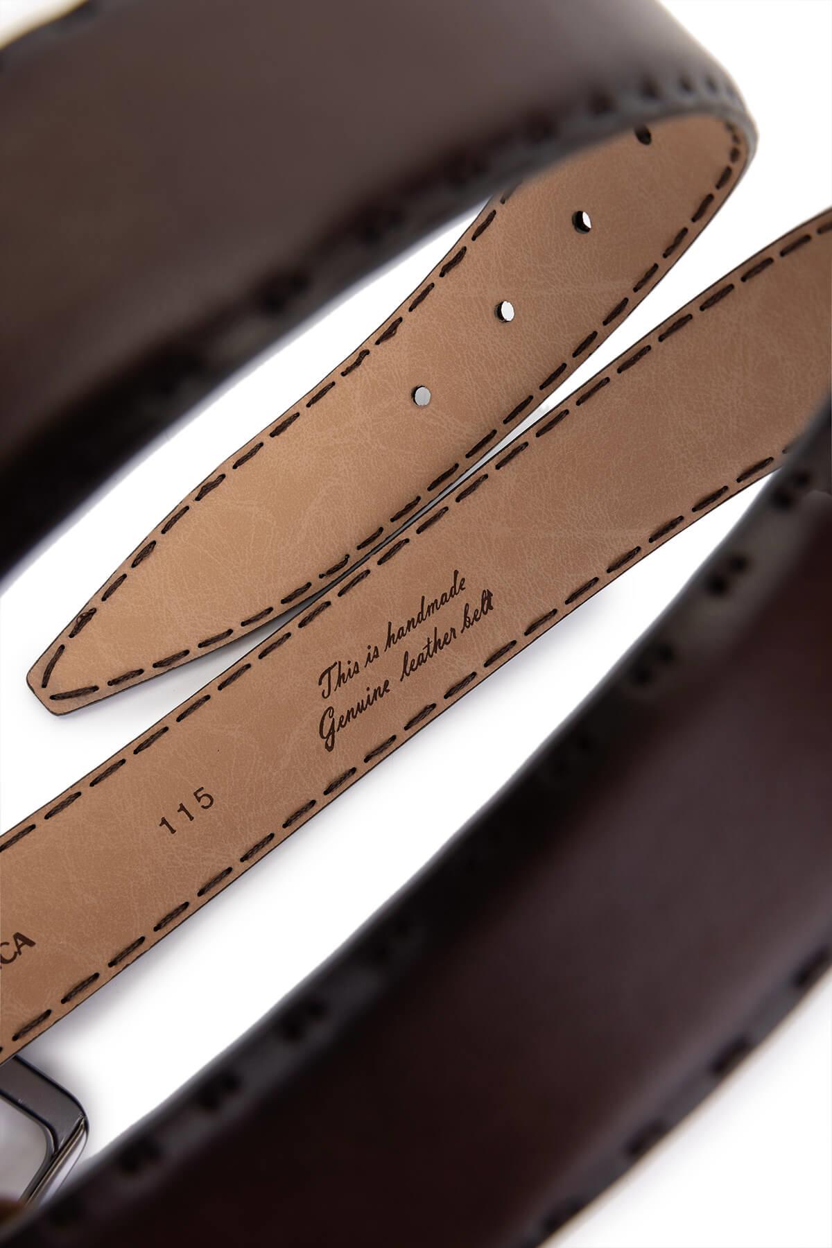 Tamer Tanca Erkek Hakiki Deri Kahverengi Kemer