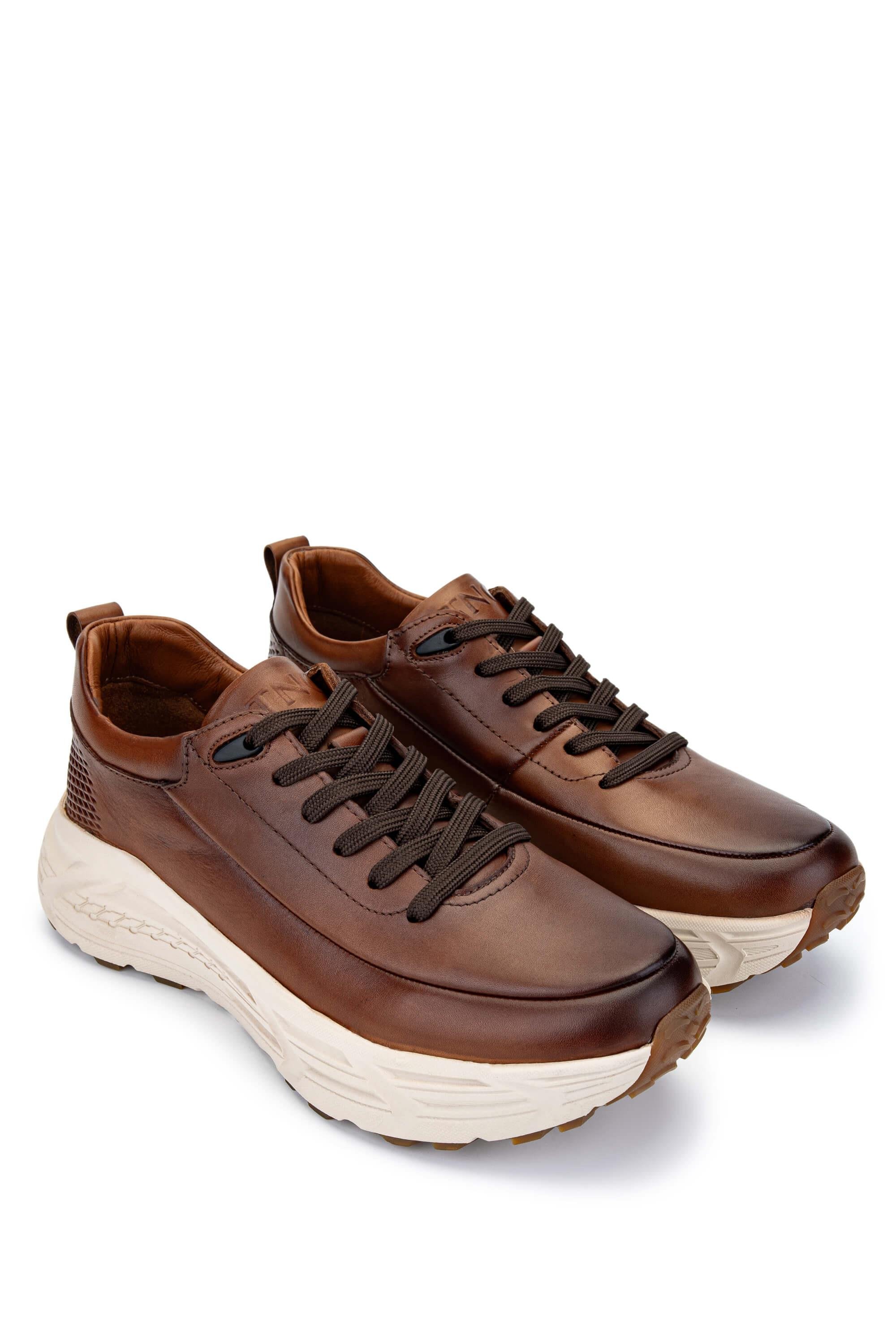 Tamer Tanca Erkek Hakiki Deri Kahverengi Sneakers & Spor Ayakkabı