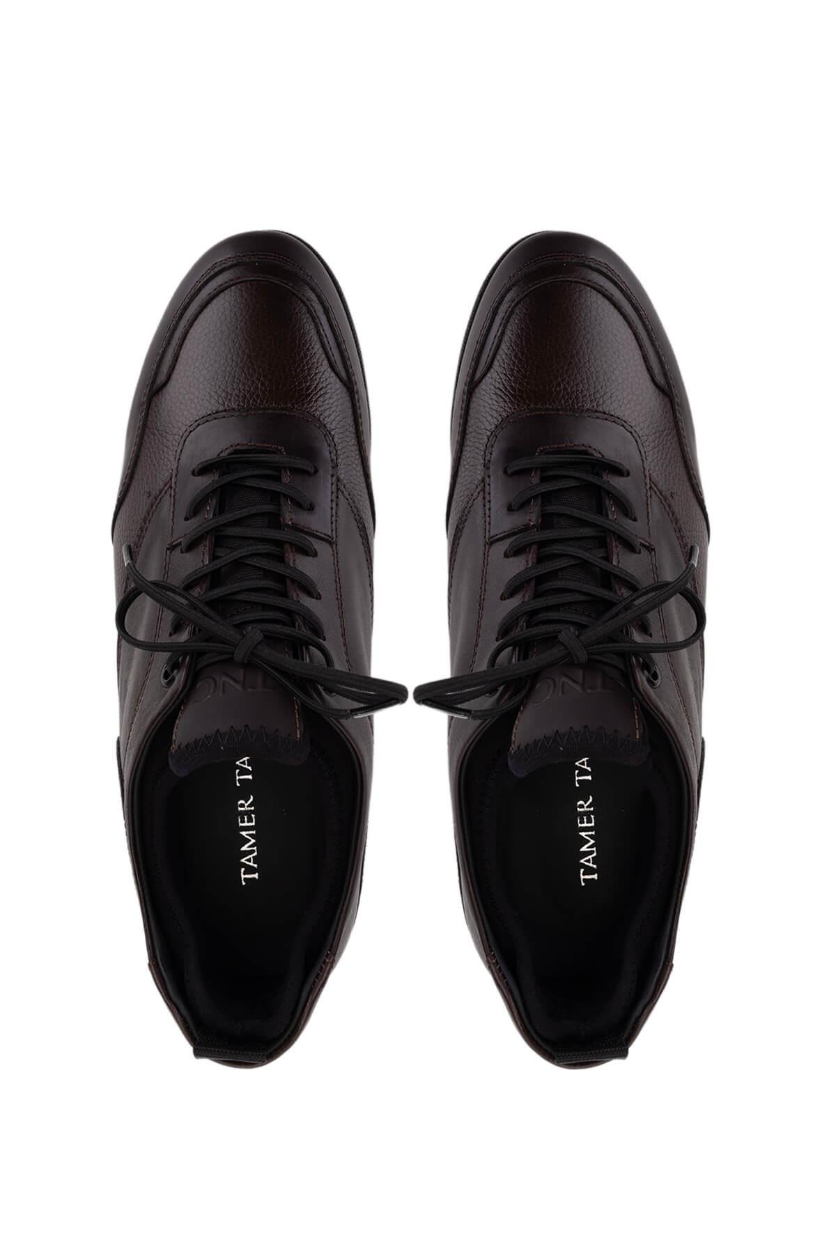 Tamer Tanca Erkek Hakiki Deri Kahverengi Casual Ayakkabı