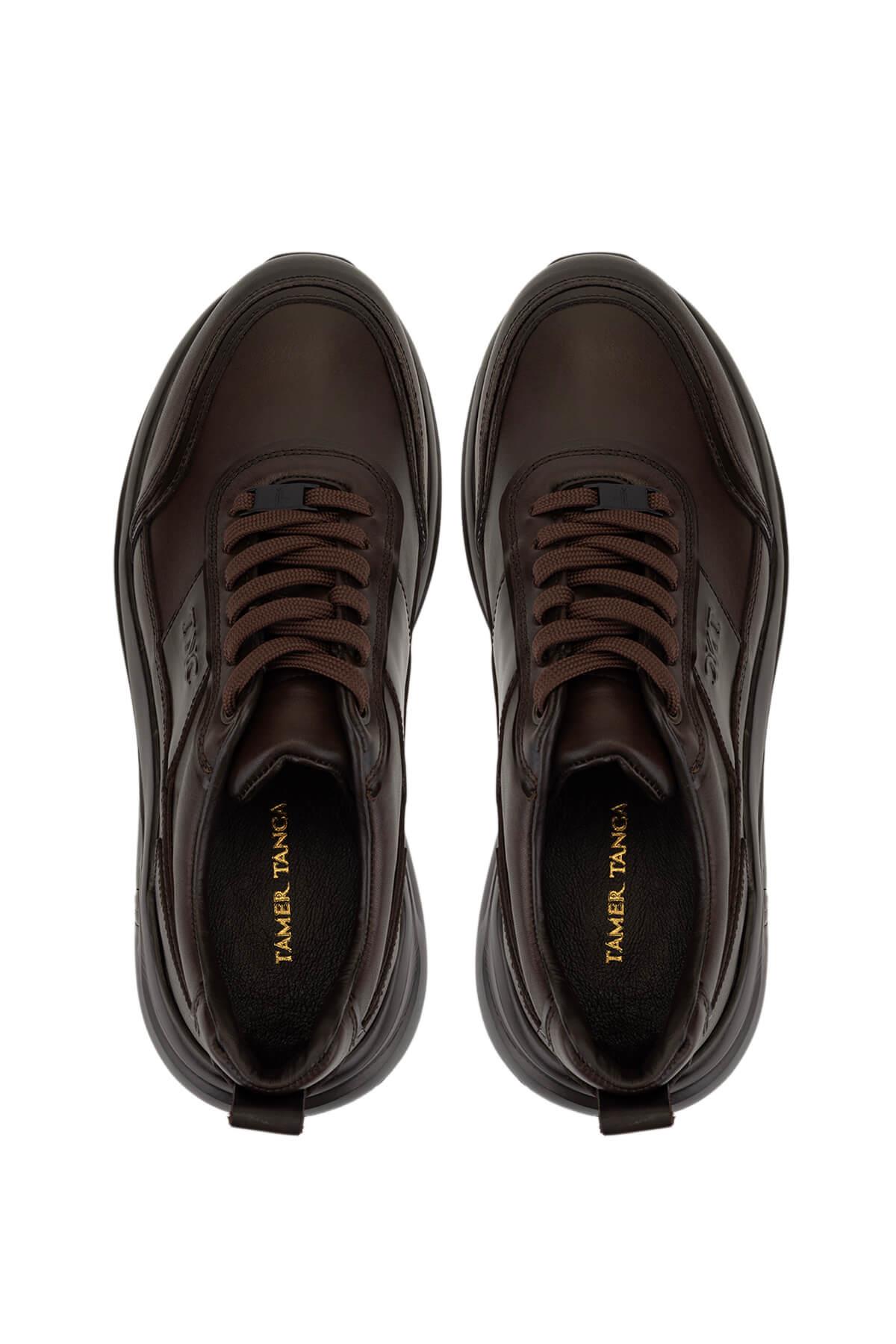 Tamer Tanca Erkek Hakiki Deri Kahverengi Sneakers & Spor Ayakkabı