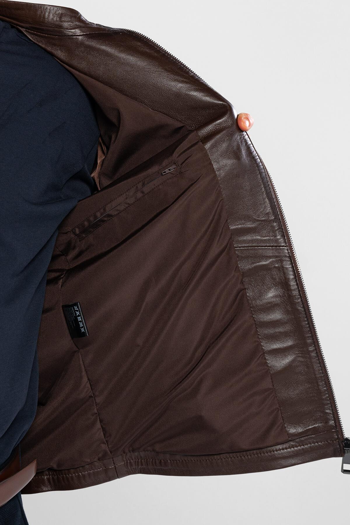 Tamer Tanca Erkek Hakiki Deri Kahverengi Deri Mont