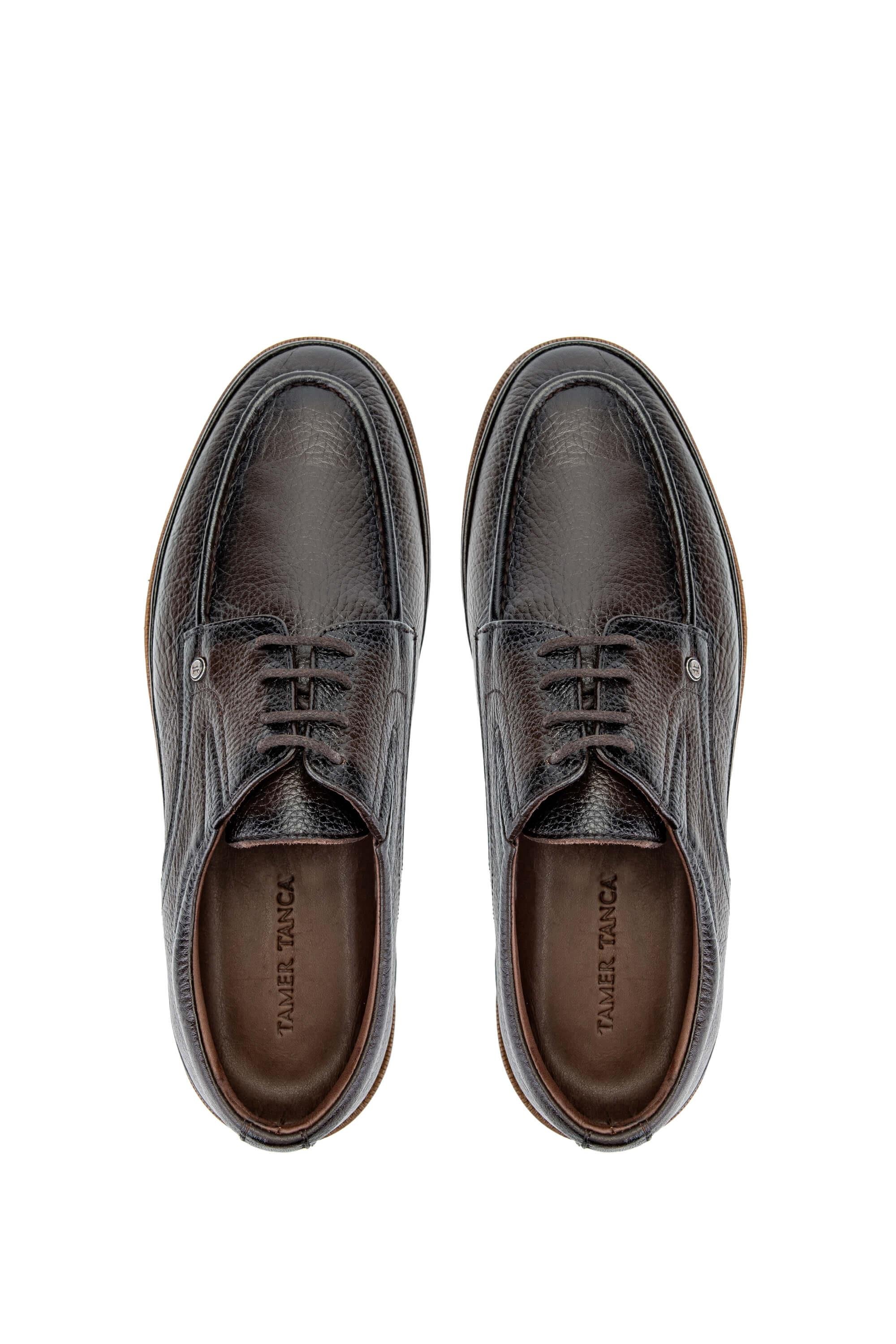 Tamer Tanca Erkek Hakiki Deri Kahverengi Casual Ayakkabı