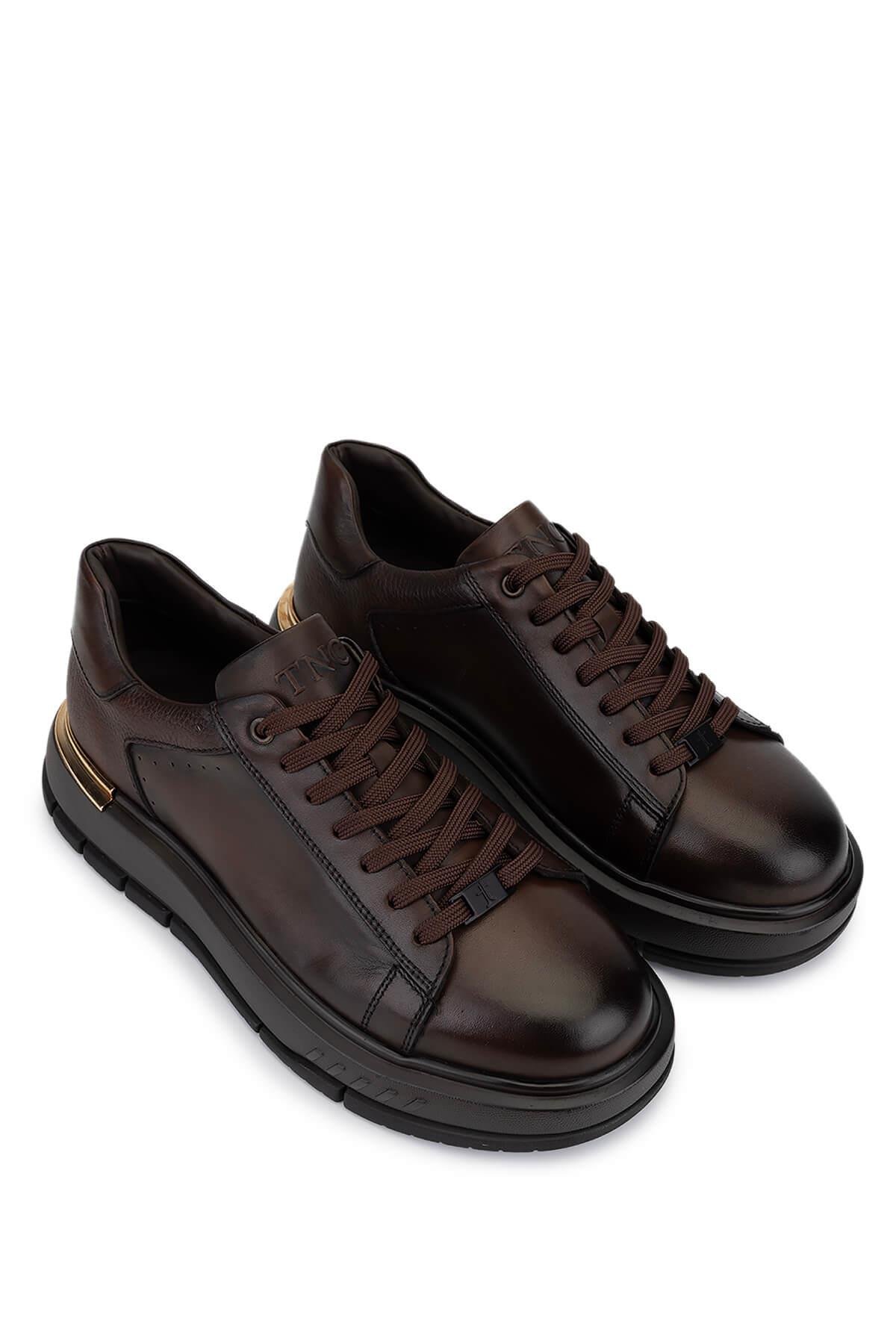 Tamer Tanca Erkek Hakiki Deri Kahverengi Sneakers & Spor Ayakkabı