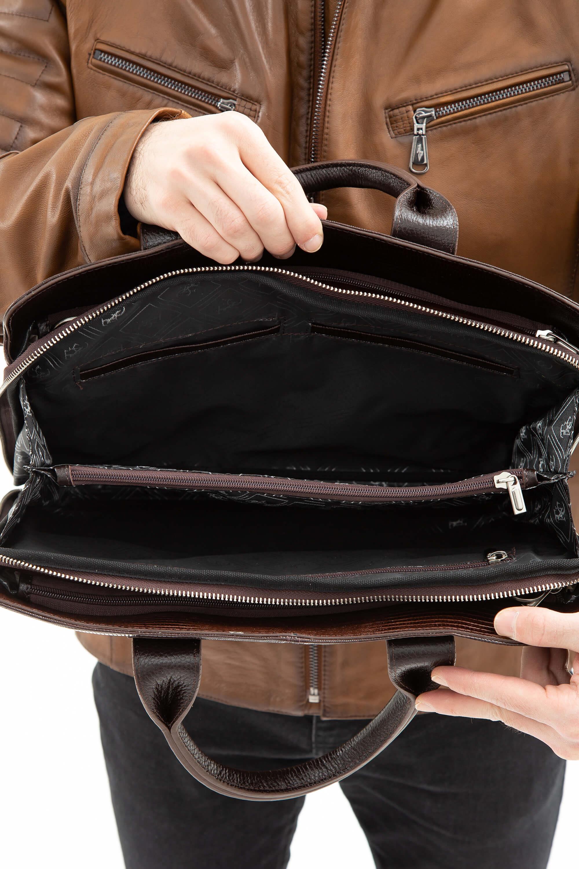 Tamer Tanca Erkek Hakiki Deri Kahverengi Evrak Çantası