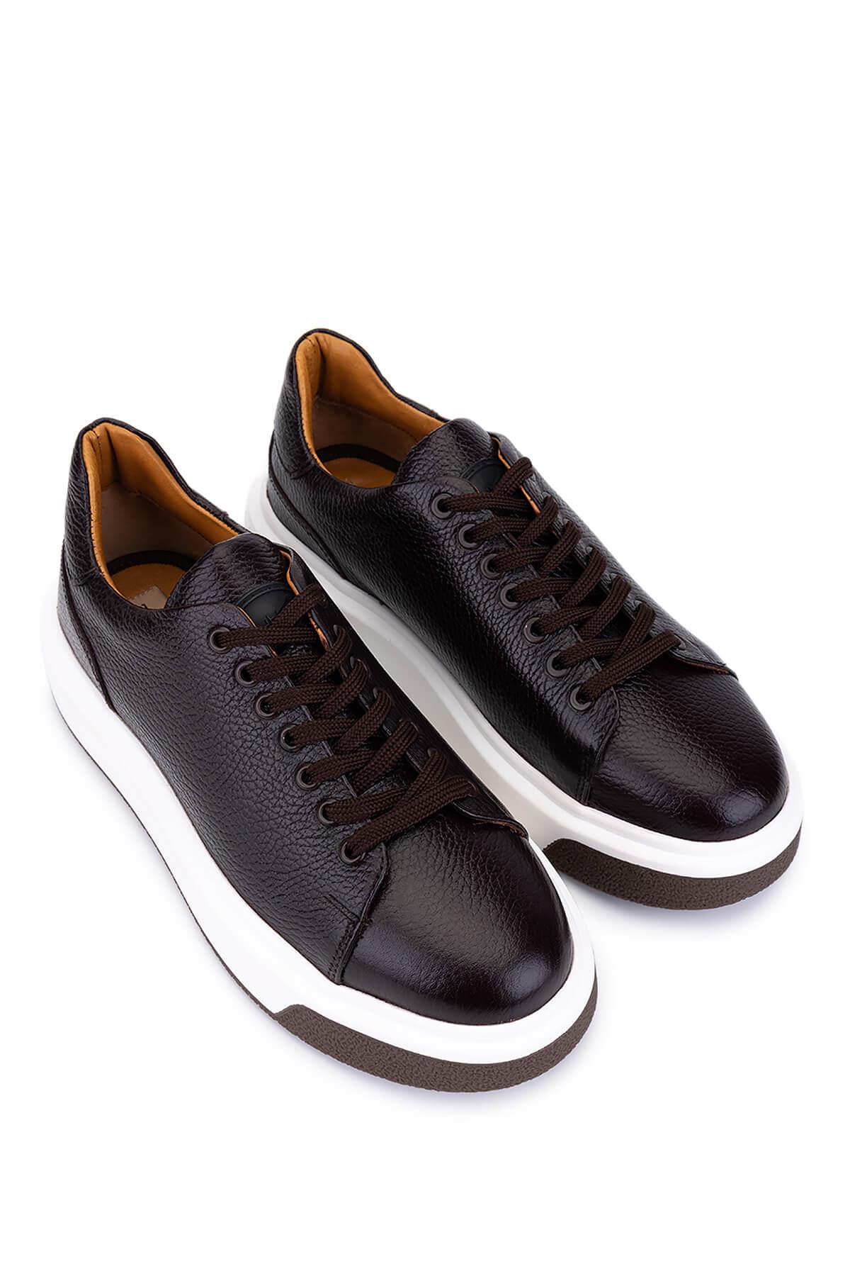 Tamer Tanca Erkek Hakiki Deri Kahverengi Sneakers & Spor Ayakkabı