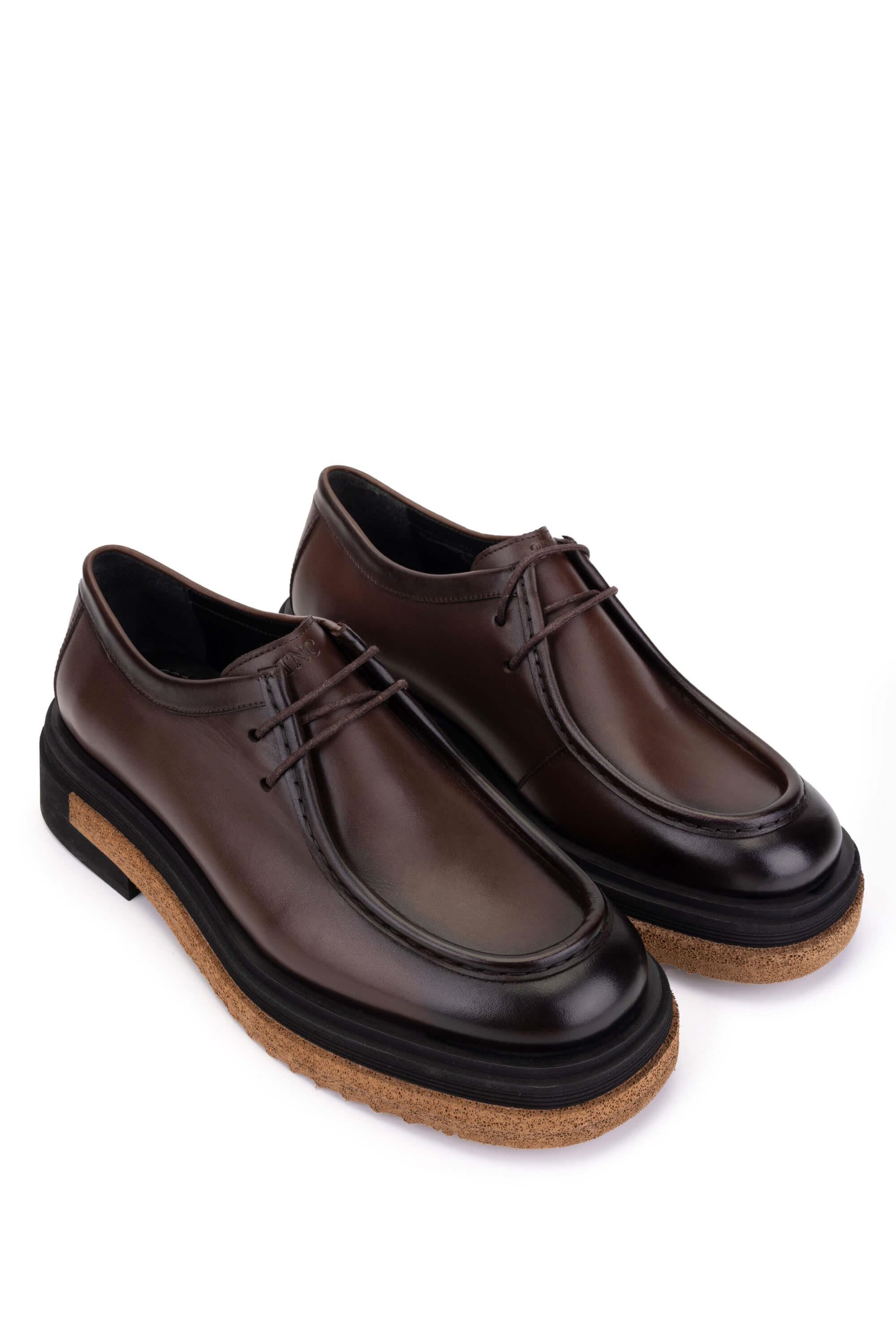 Tamer Tanca Erkek Hakiki Deri Kahverengi Casual Ayakkabı