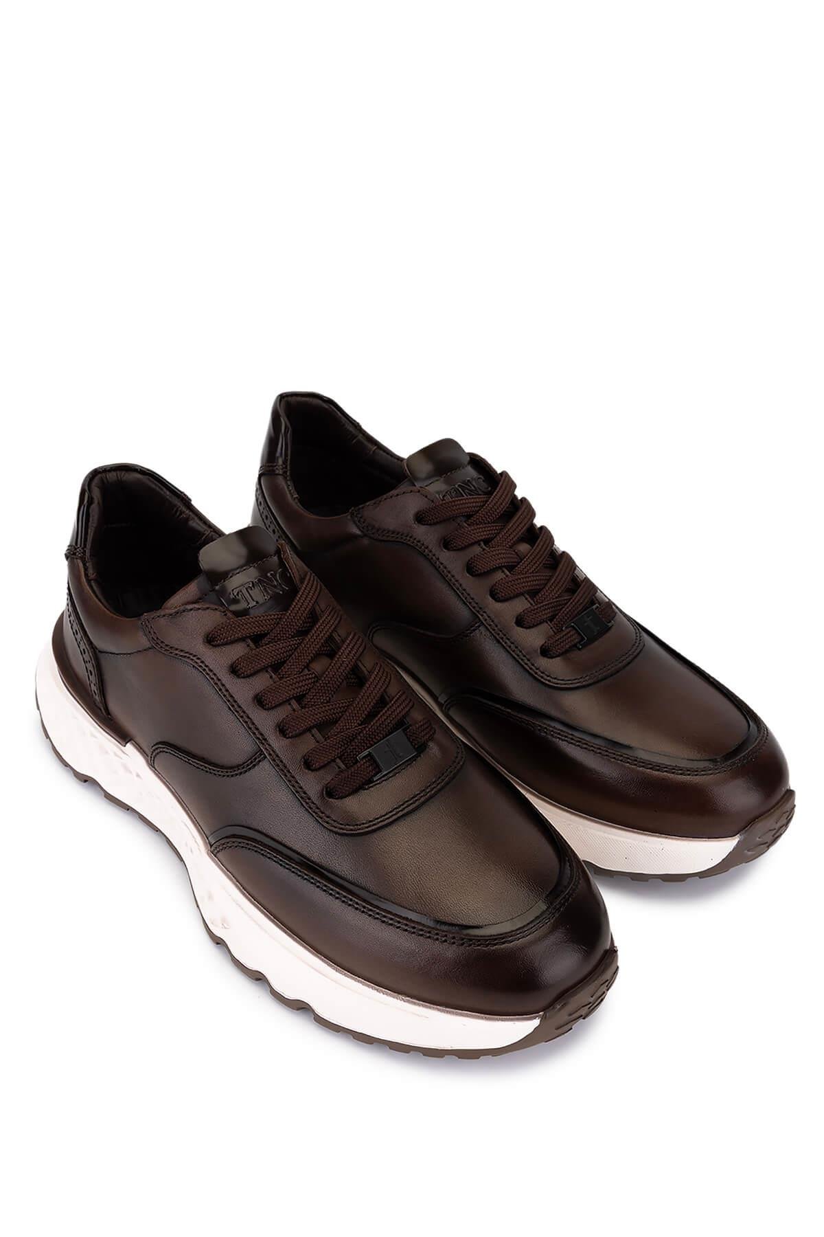 Tamer Tanca Erkek Hakiki Deri Kahverengi Sneakers & Spor Ayakkabı