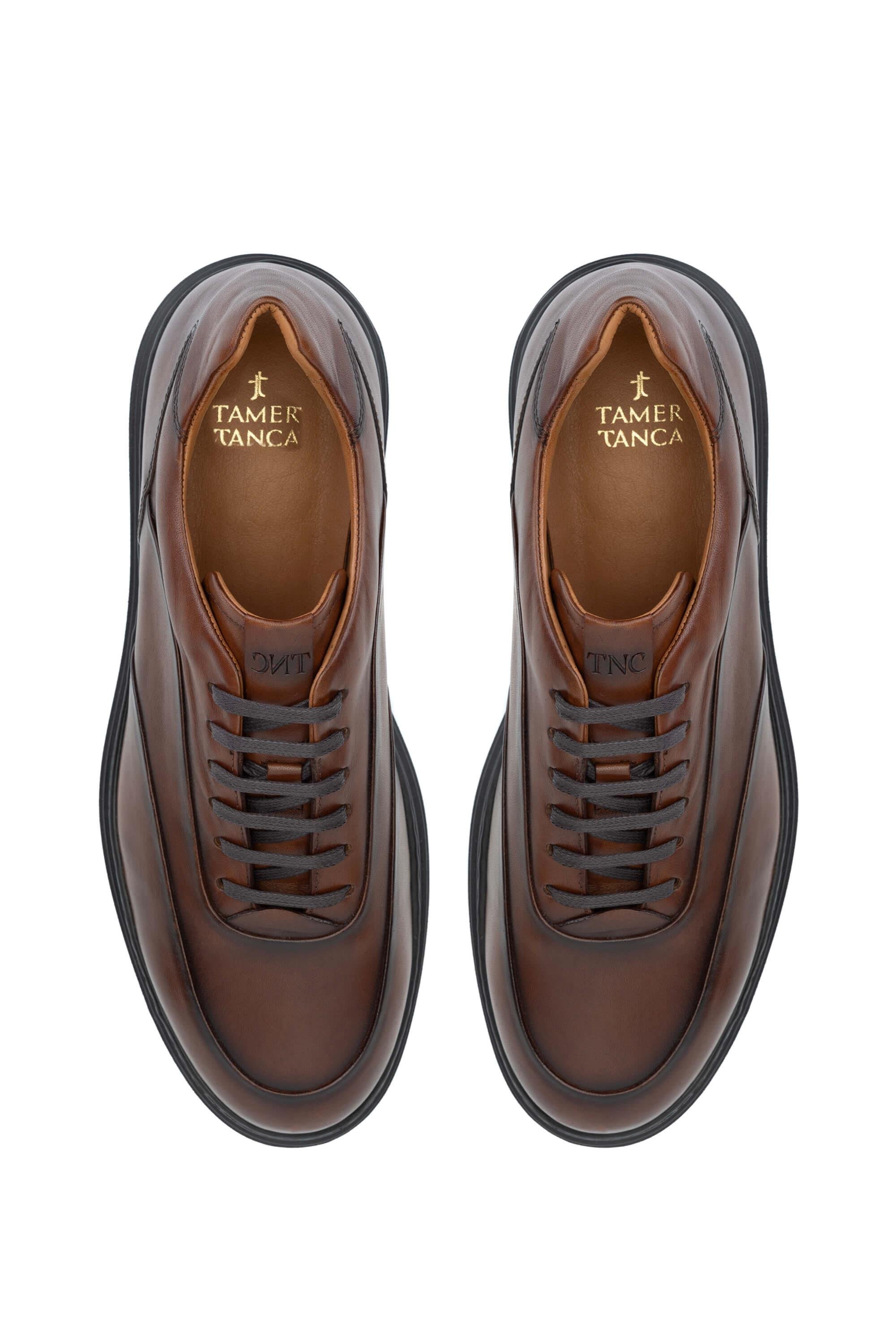 Tamer Tanca Erkek Hakiki Deri Kahverengi Casual Ayakkabı