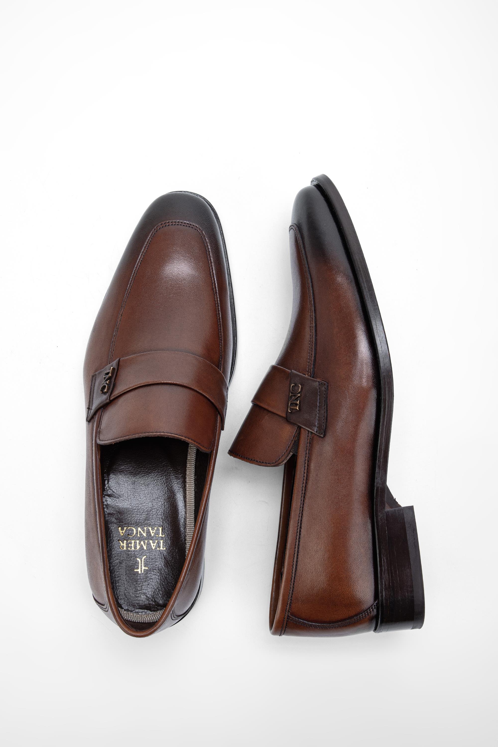 Tamer Tanca Erkek Hakiki Deri Kahverengi Makosen Ayakkabı