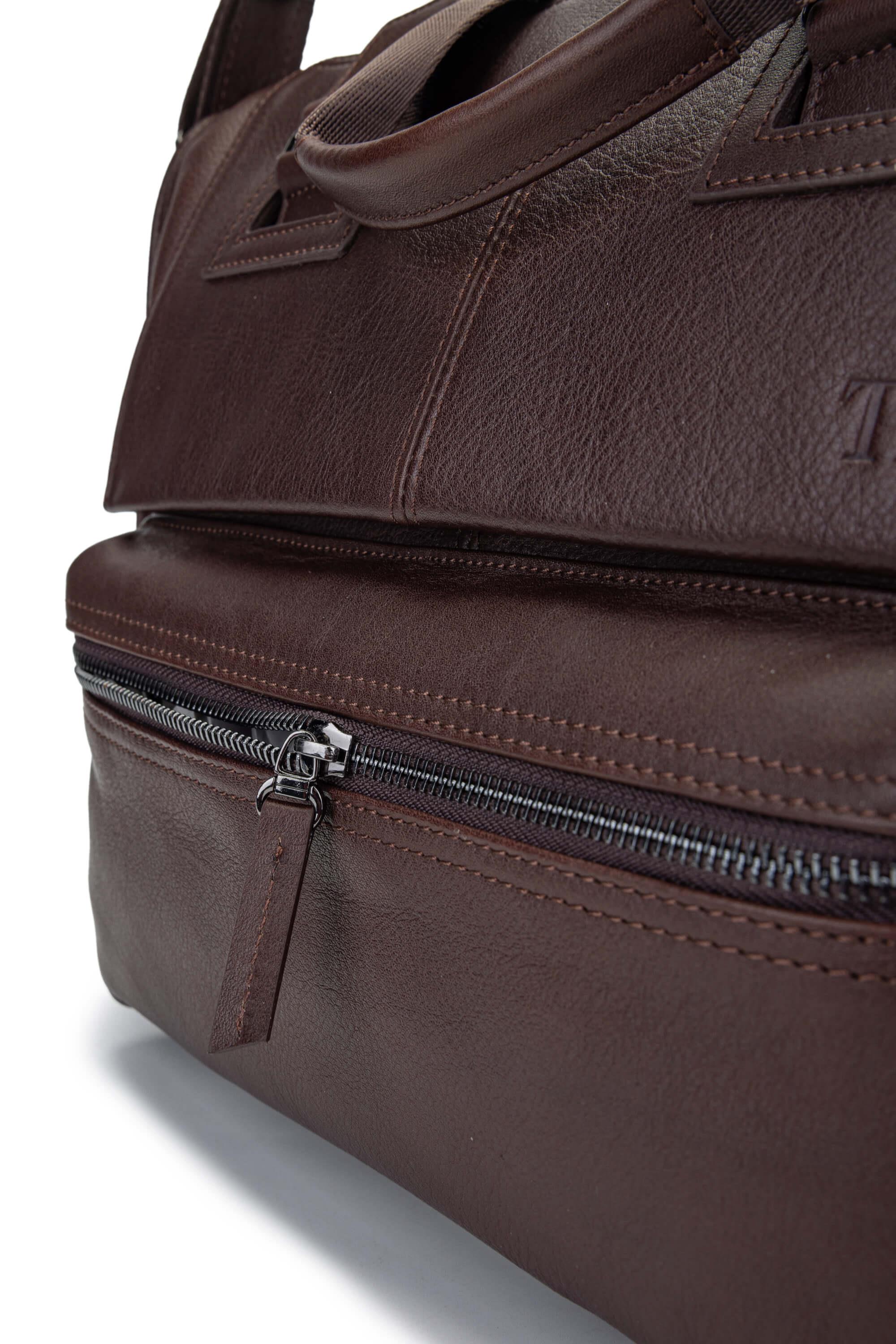 Tamer Tanca Erkek Hakiki Deri Kahverengi Evrak Çantası