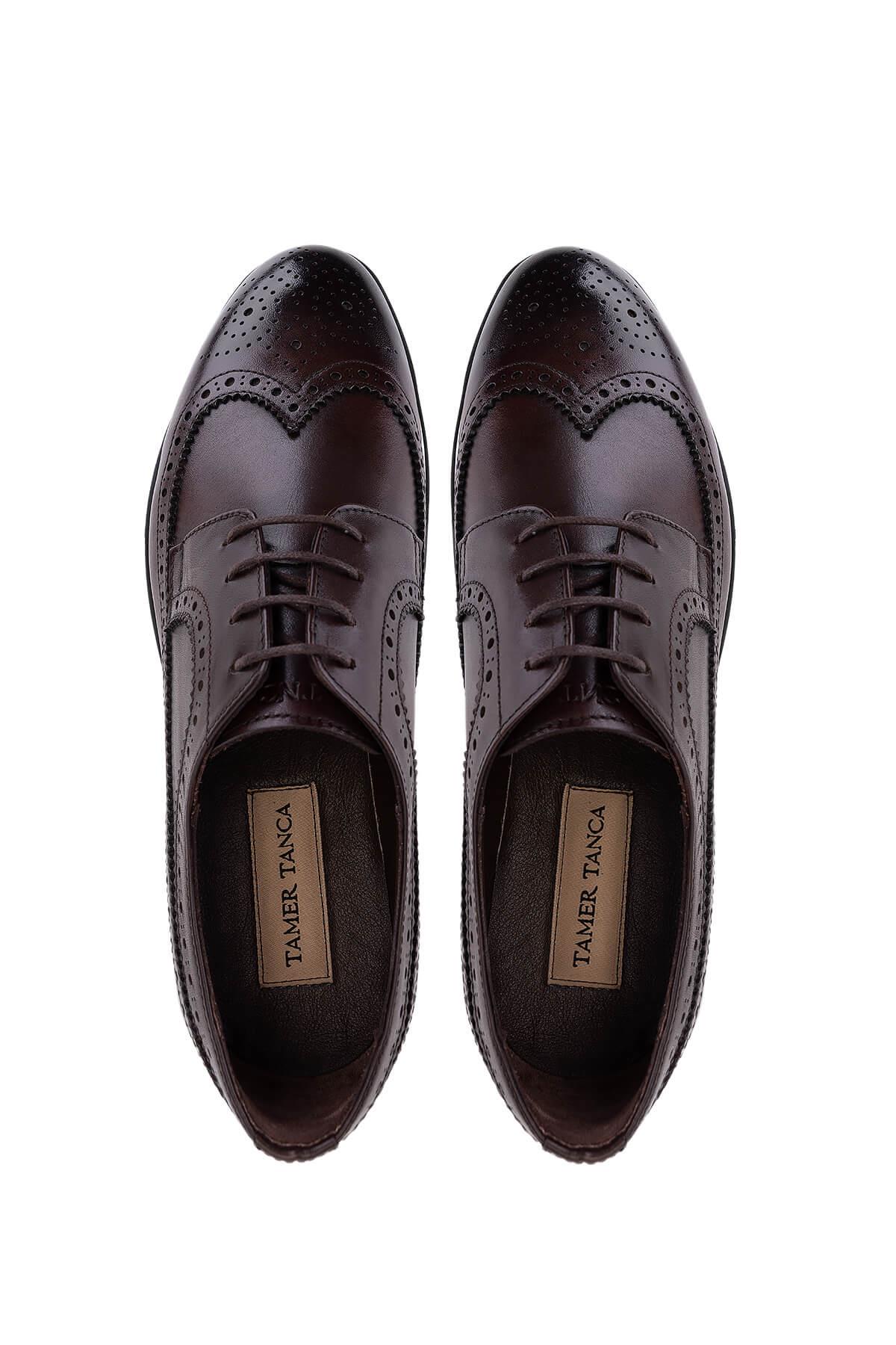 Tamer Tanca Erkek Hakiki Deri Kahverengi Klasik Ayakkabı